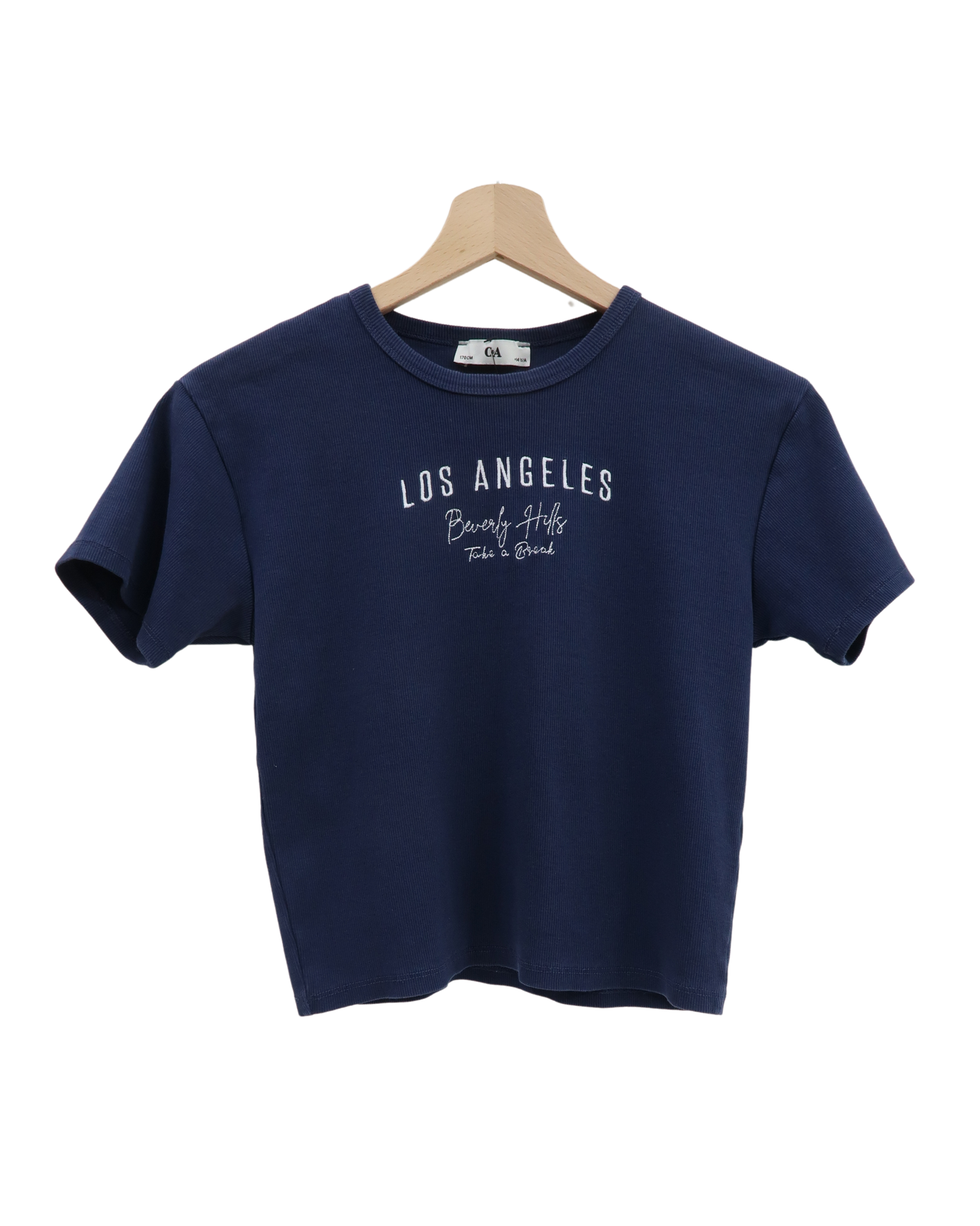 T-shirt crop top bleu marine - C&A - XS