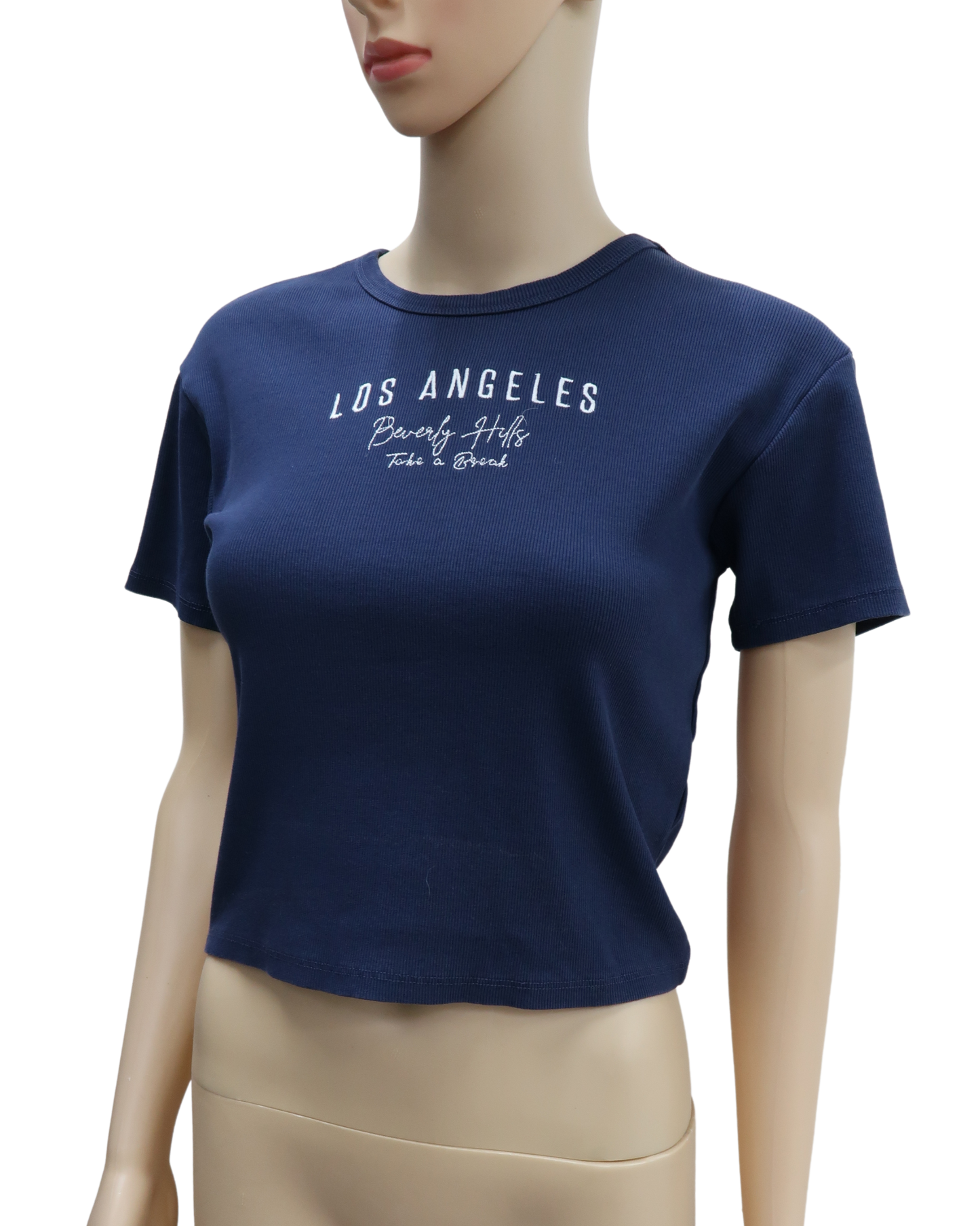 T-shirt crop top bleu marine - C&A - XS