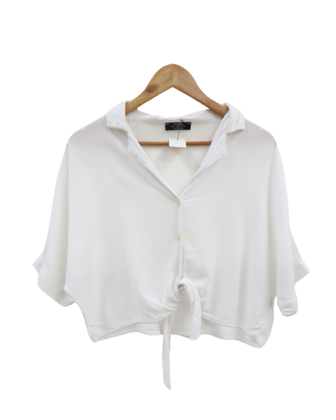 Chemisier blanc avec un noeud - Bershka - L