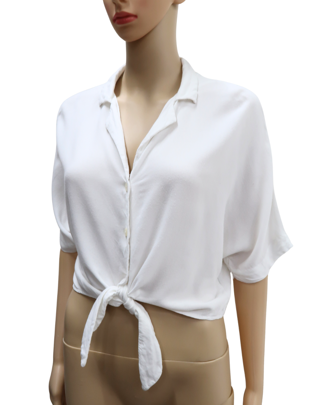 Chemisier blanc avec un noeud - Bershka - L