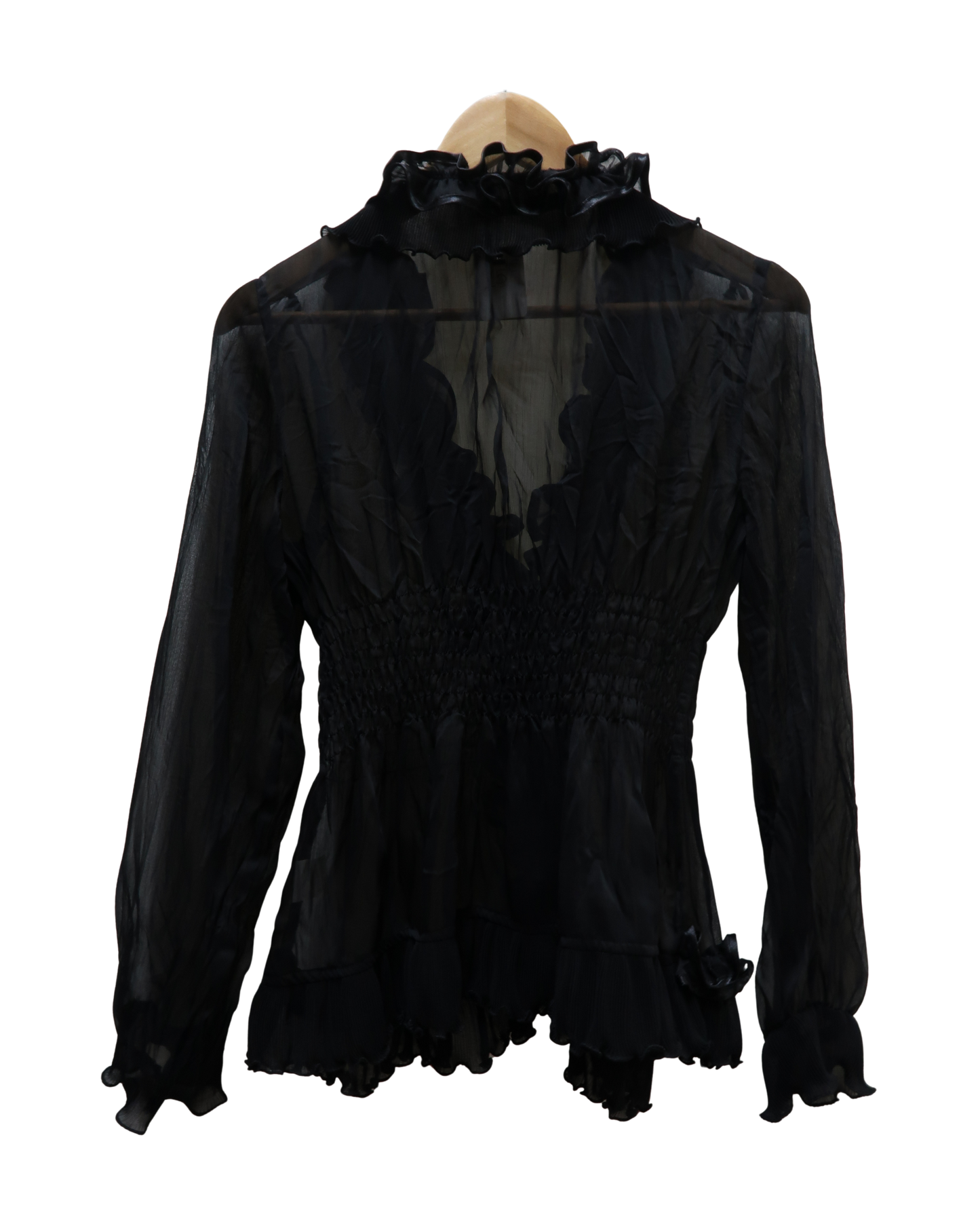 Haut noir drapé & texturé - Luck Star - S/M