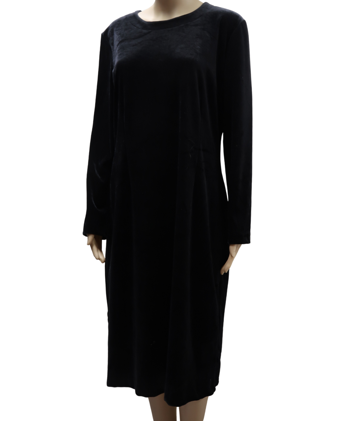 Robe longue en velour noir - L