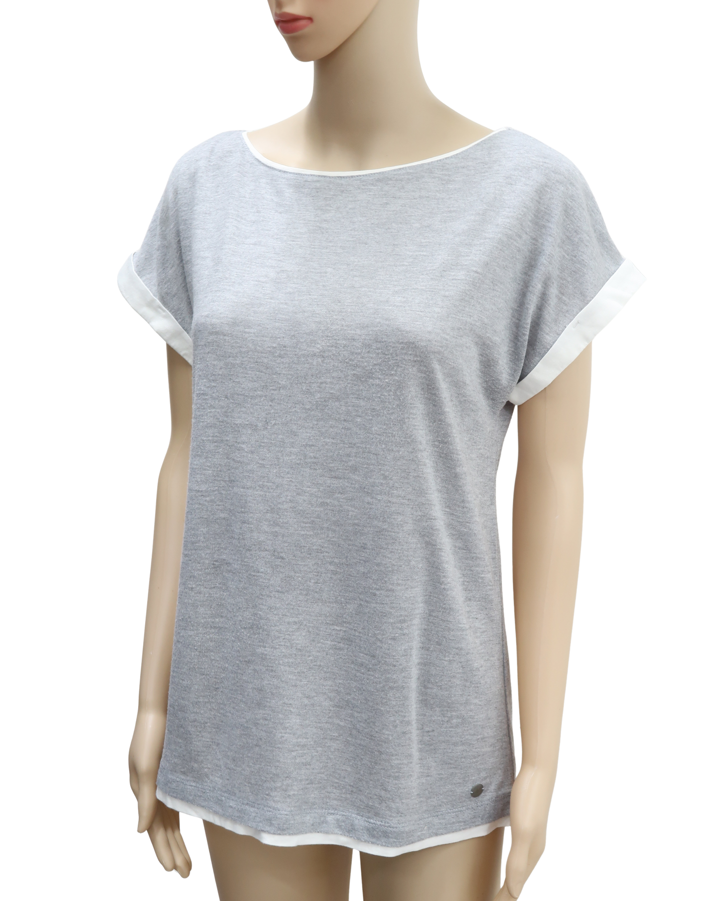 T-shirt gris & blanc - s.Oliver - M