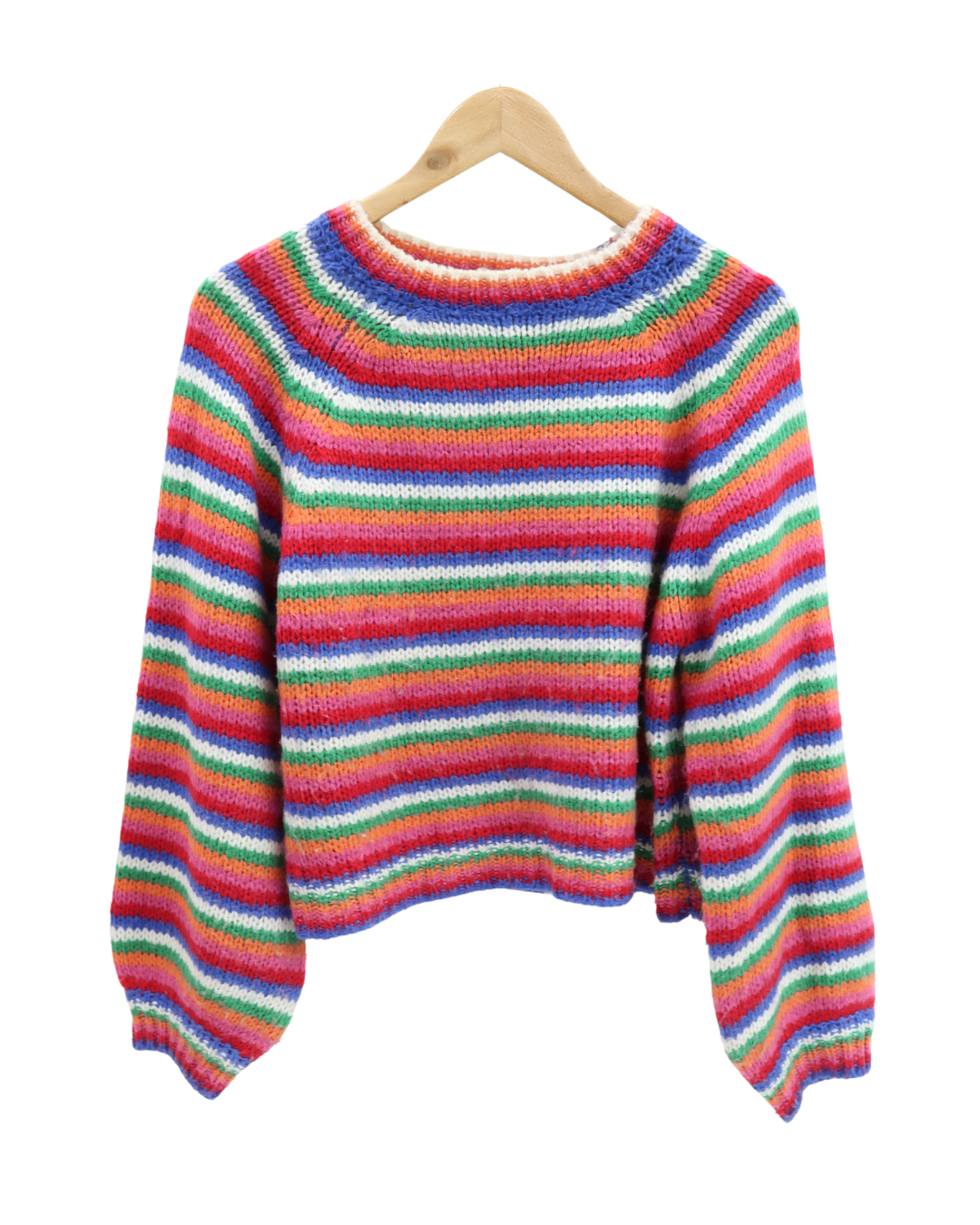 Pull multicolore en laine - Cerise Blue - Taille Unique