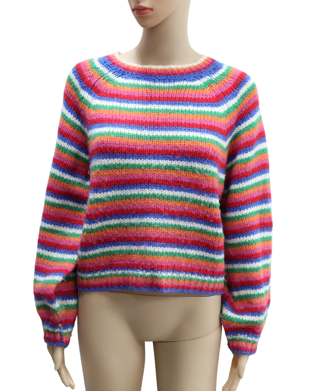 Pull multicolore en laine - Cerise Blue - Taille Unique