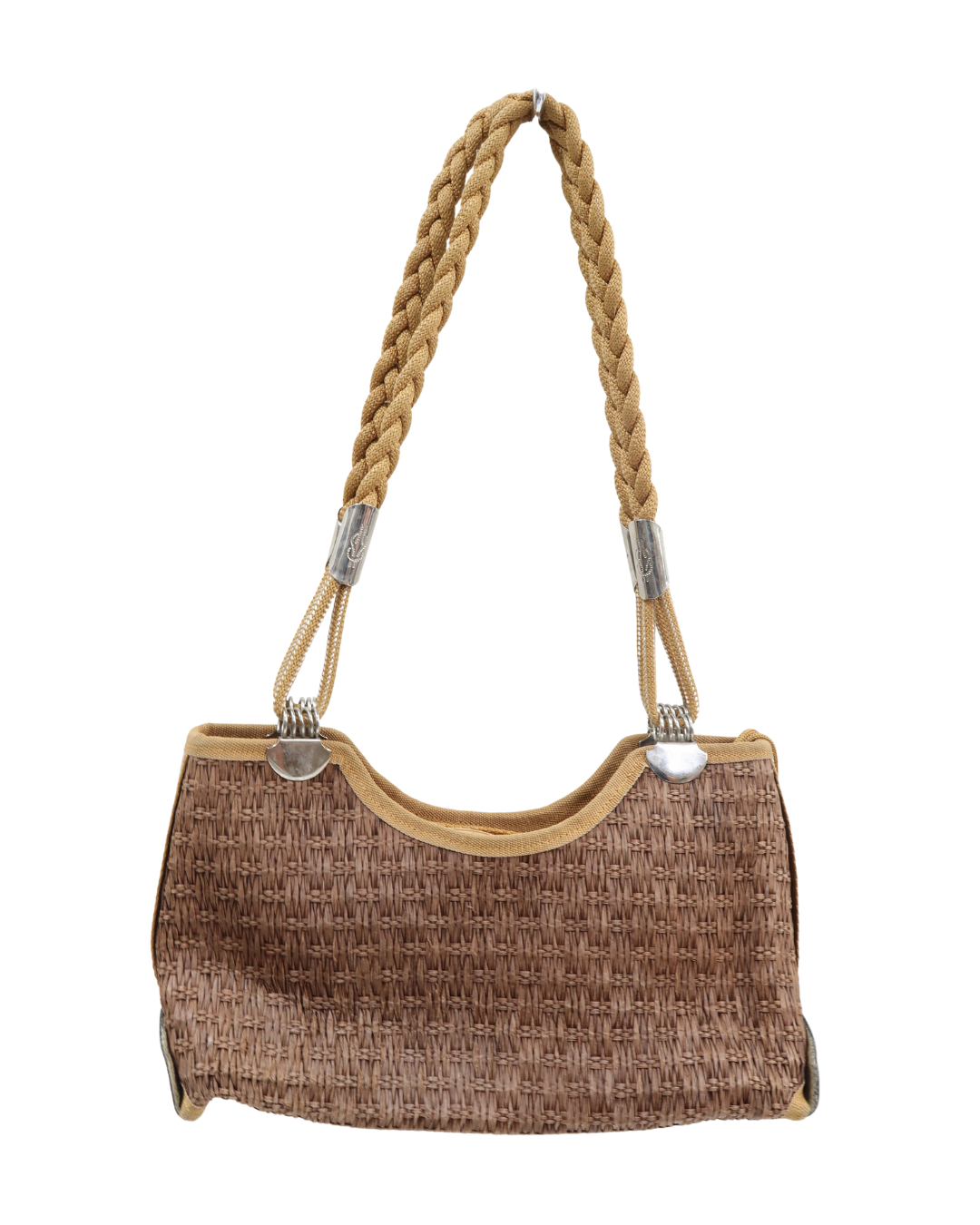 Sac à main en paille vintage à lacets