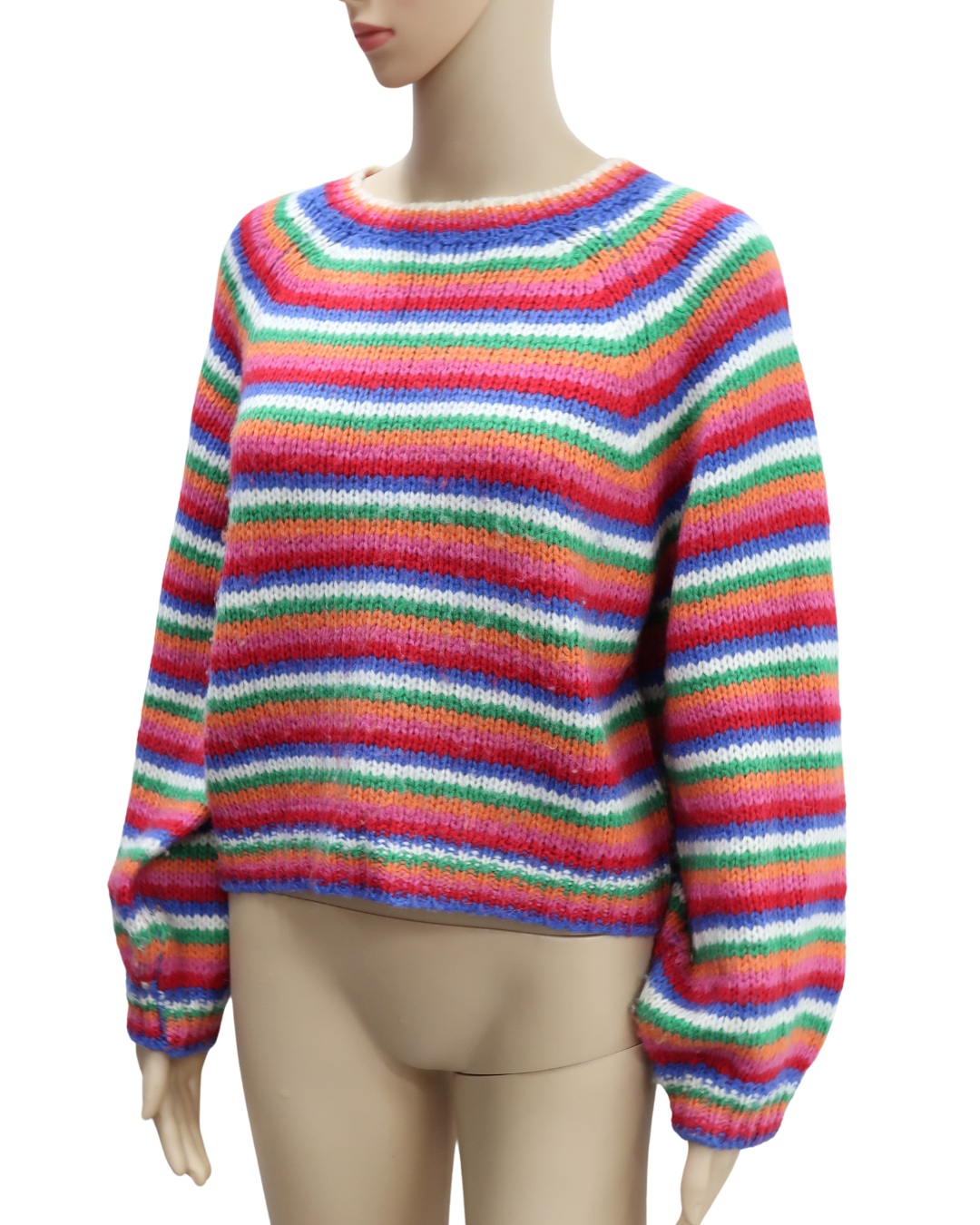 Pull multicolore en laine - Cerise Blue - Taille Unique