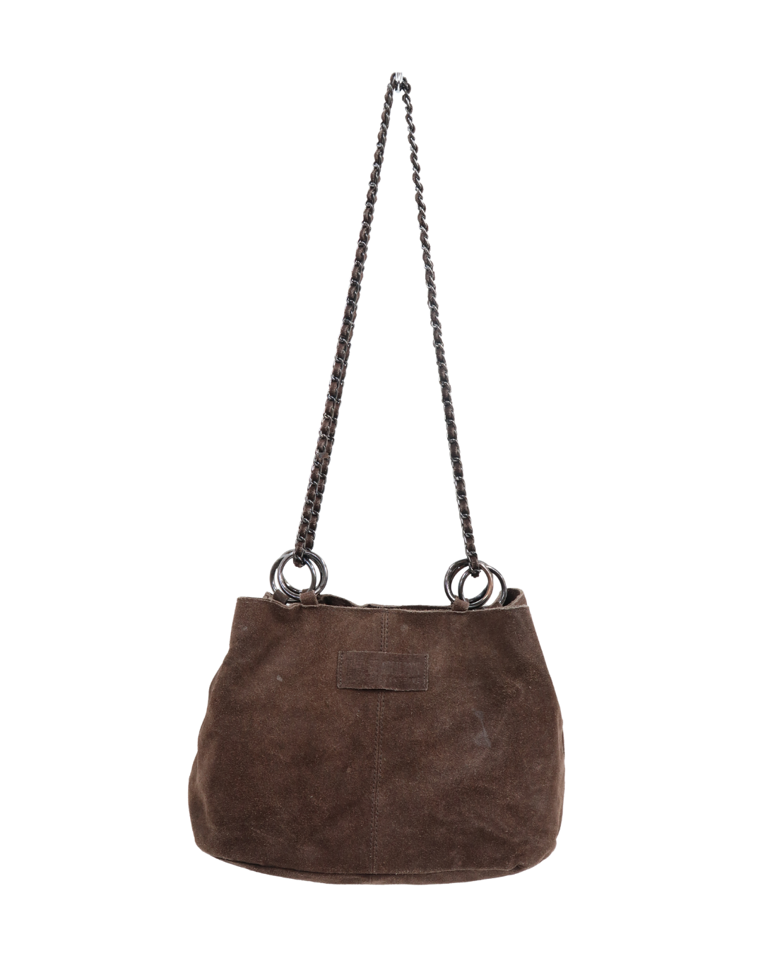 Sac à main marron en cuir et en velour - Vintage addiction
