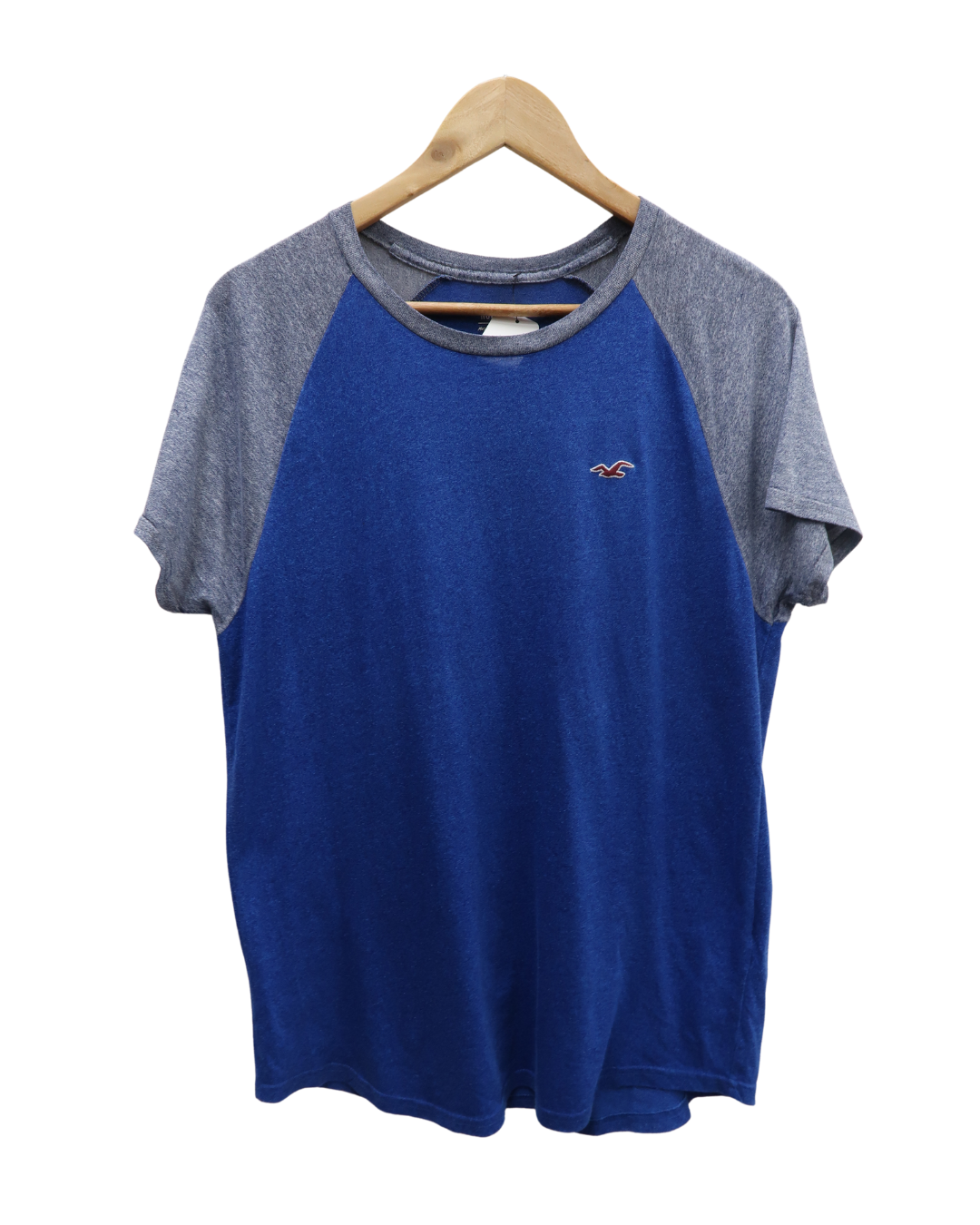 T-shirt bleu & gris - Hollister - S