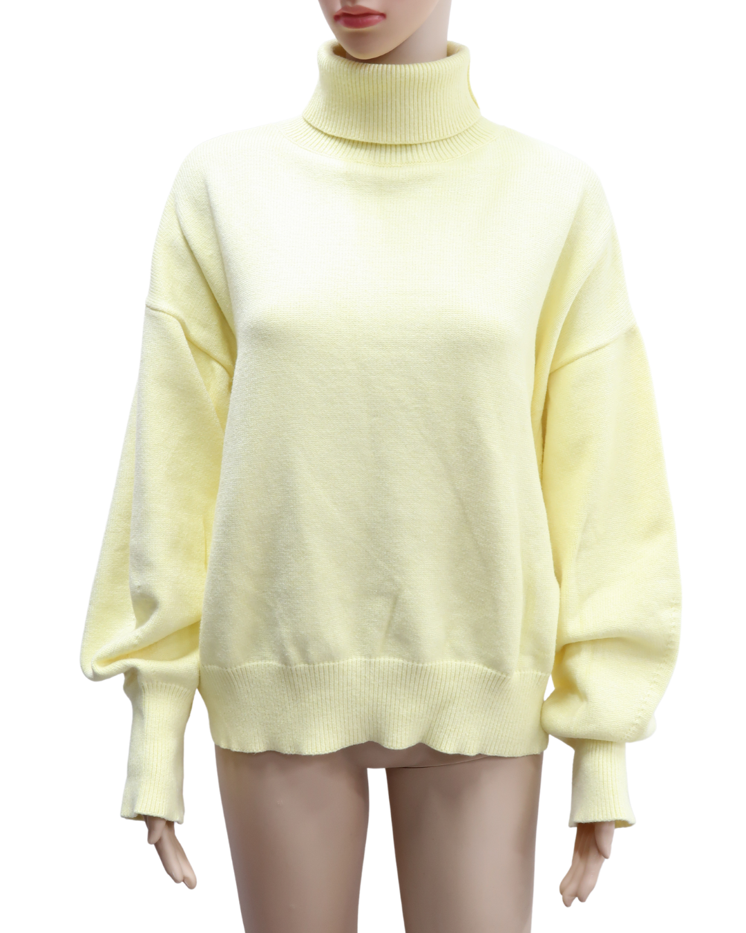 Haut à col roulé jaune pastel - S