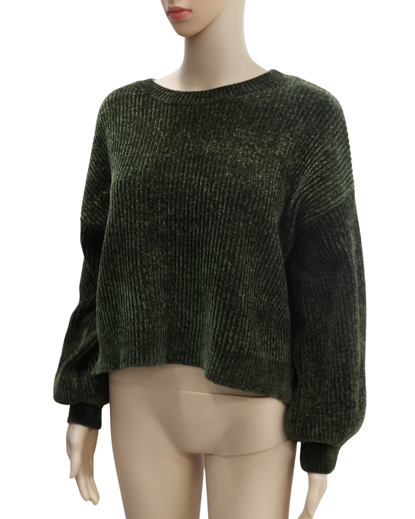 Pull en velour vert sapin - MJA - L