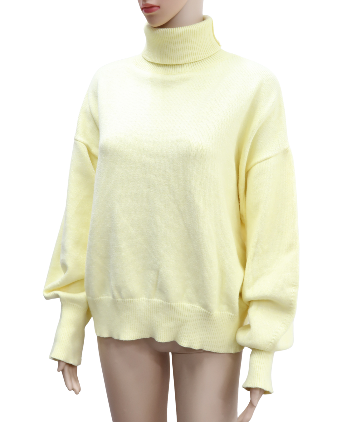 Haut à col roulé jaune pastel - S