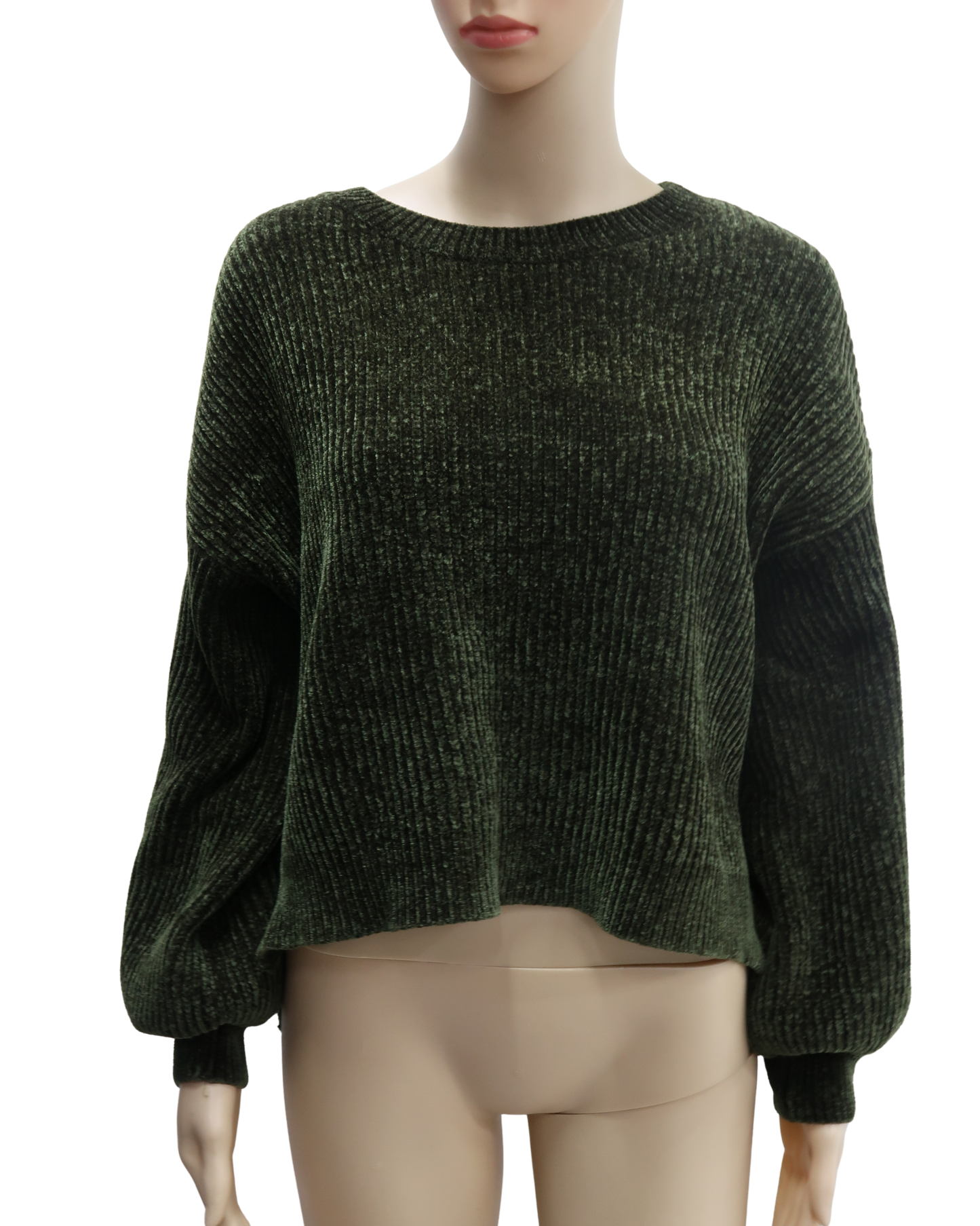 Pull en velour vert sapin - MJA - L