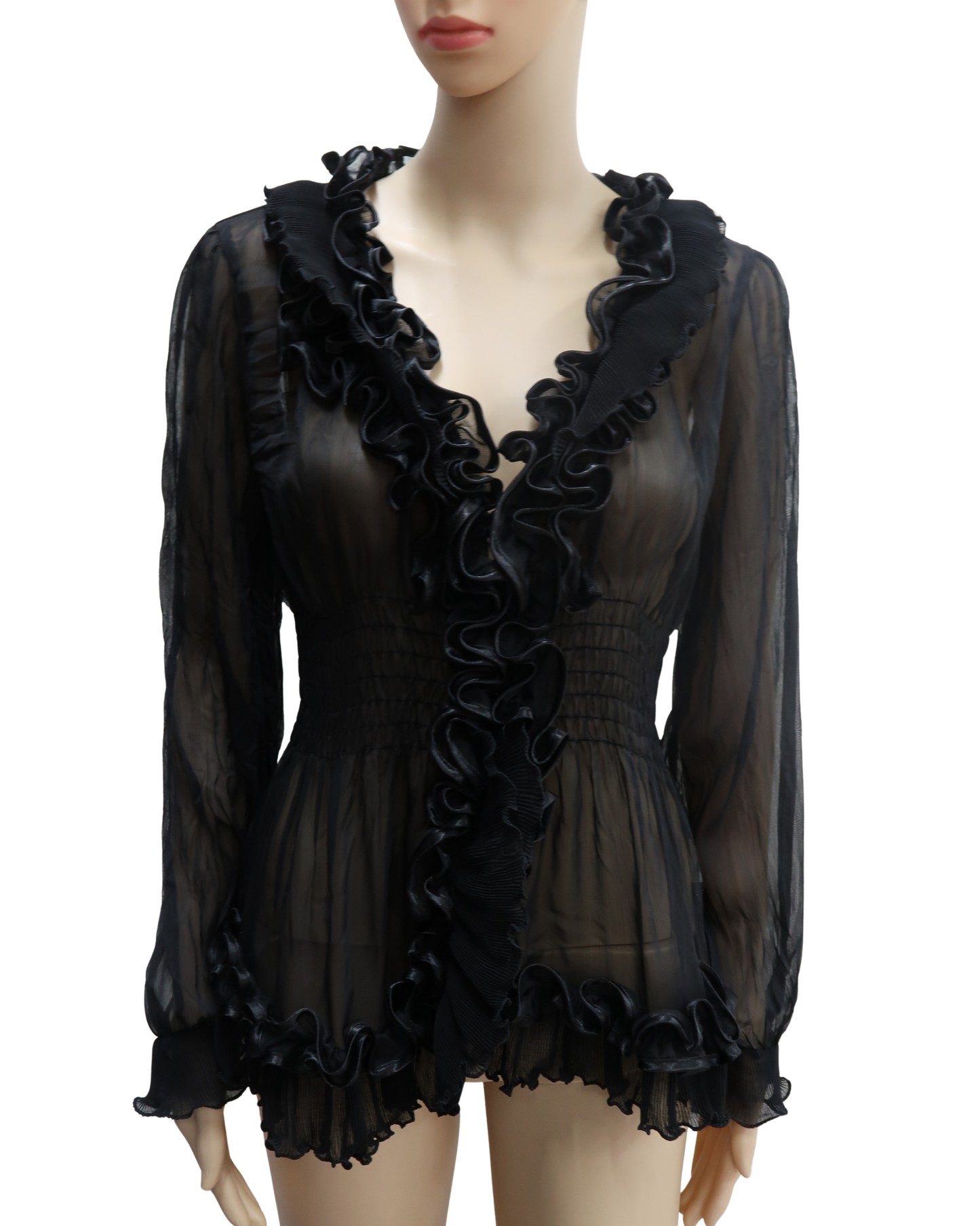 Haut noir drapé & texturé - Luck Star - S/M