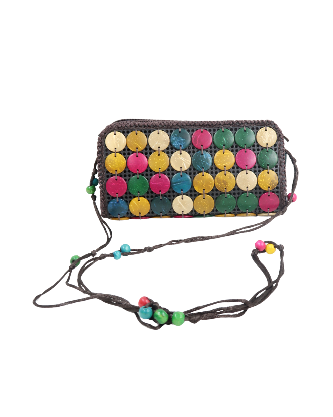 Portefeuille à perles multicolore