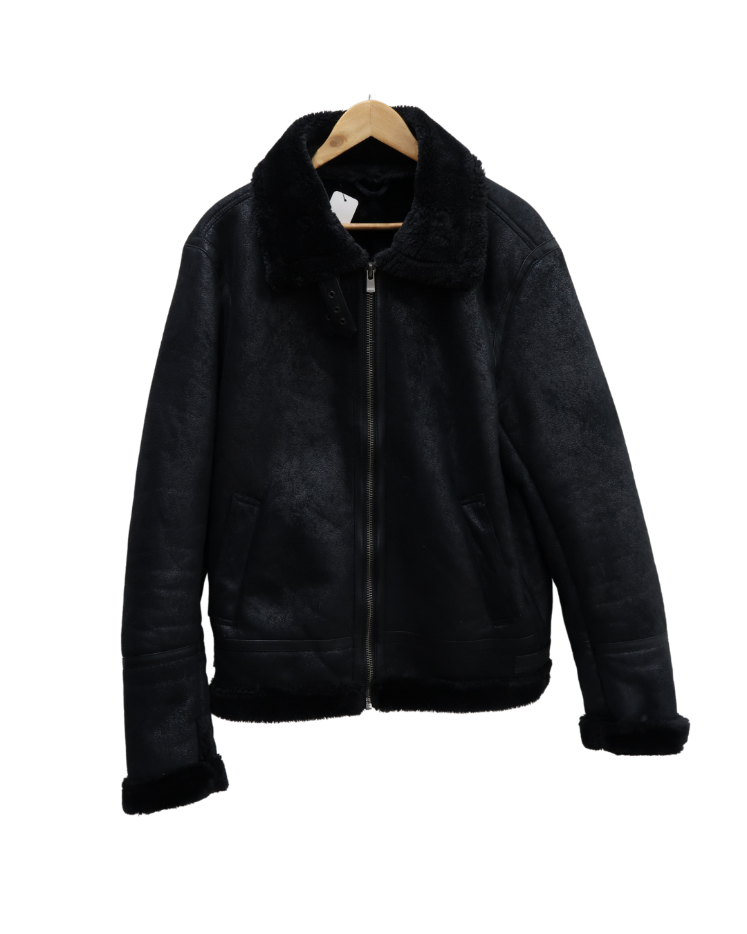 Manteau noire doublée moumoute noire - XL