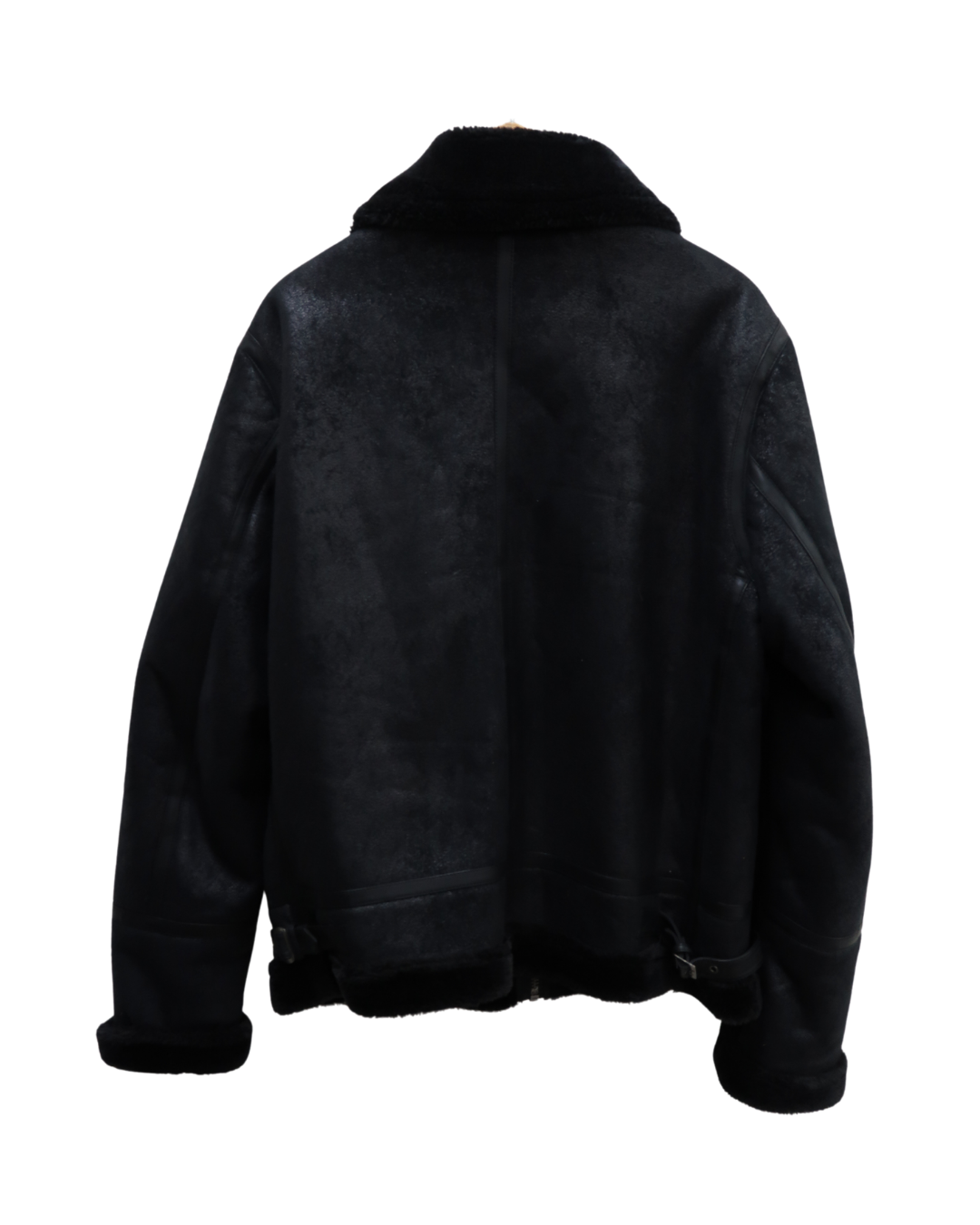 Manteau noire doublée moumoute noire - XL