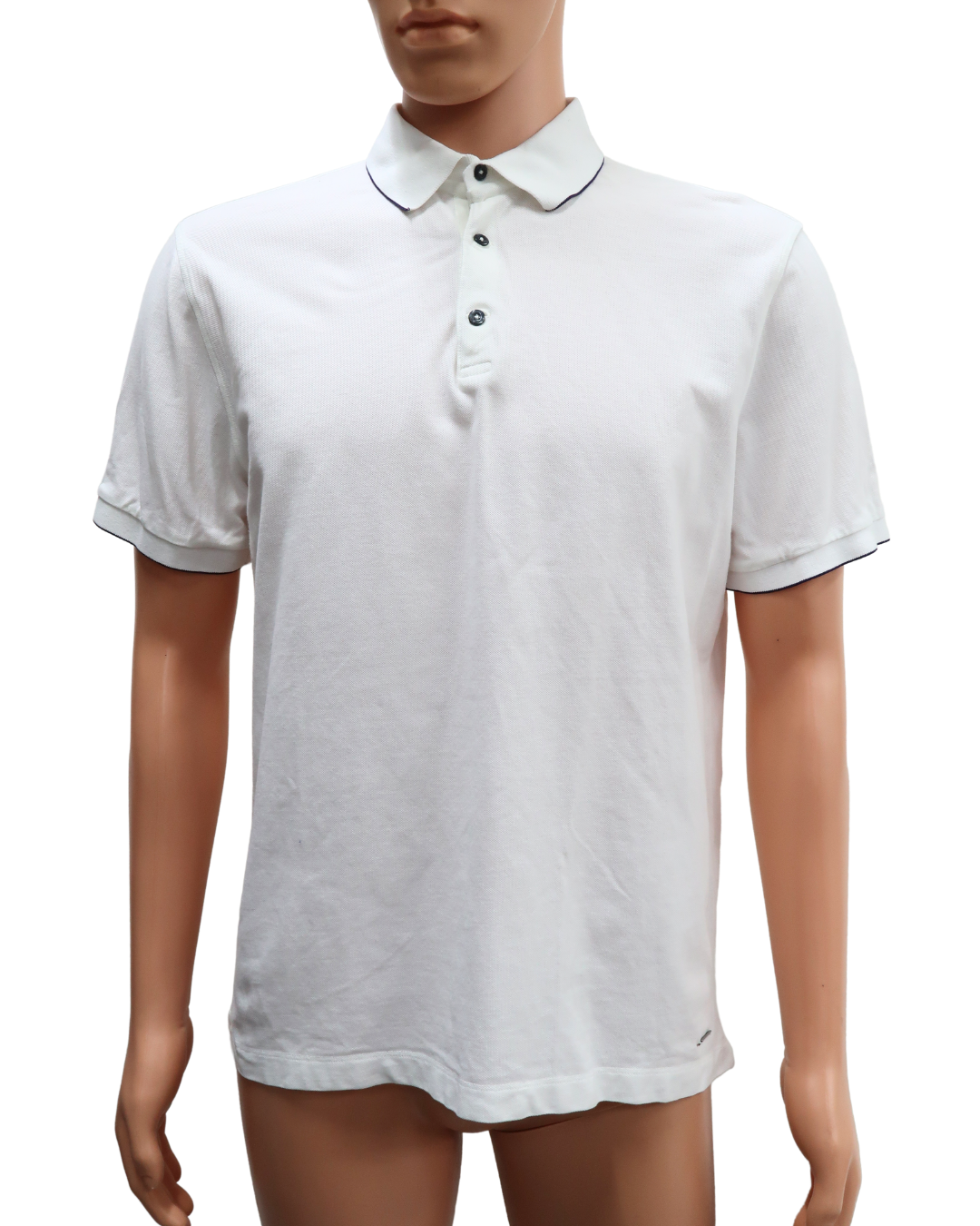 Polo blanc & noir - Massimo Dutti - L