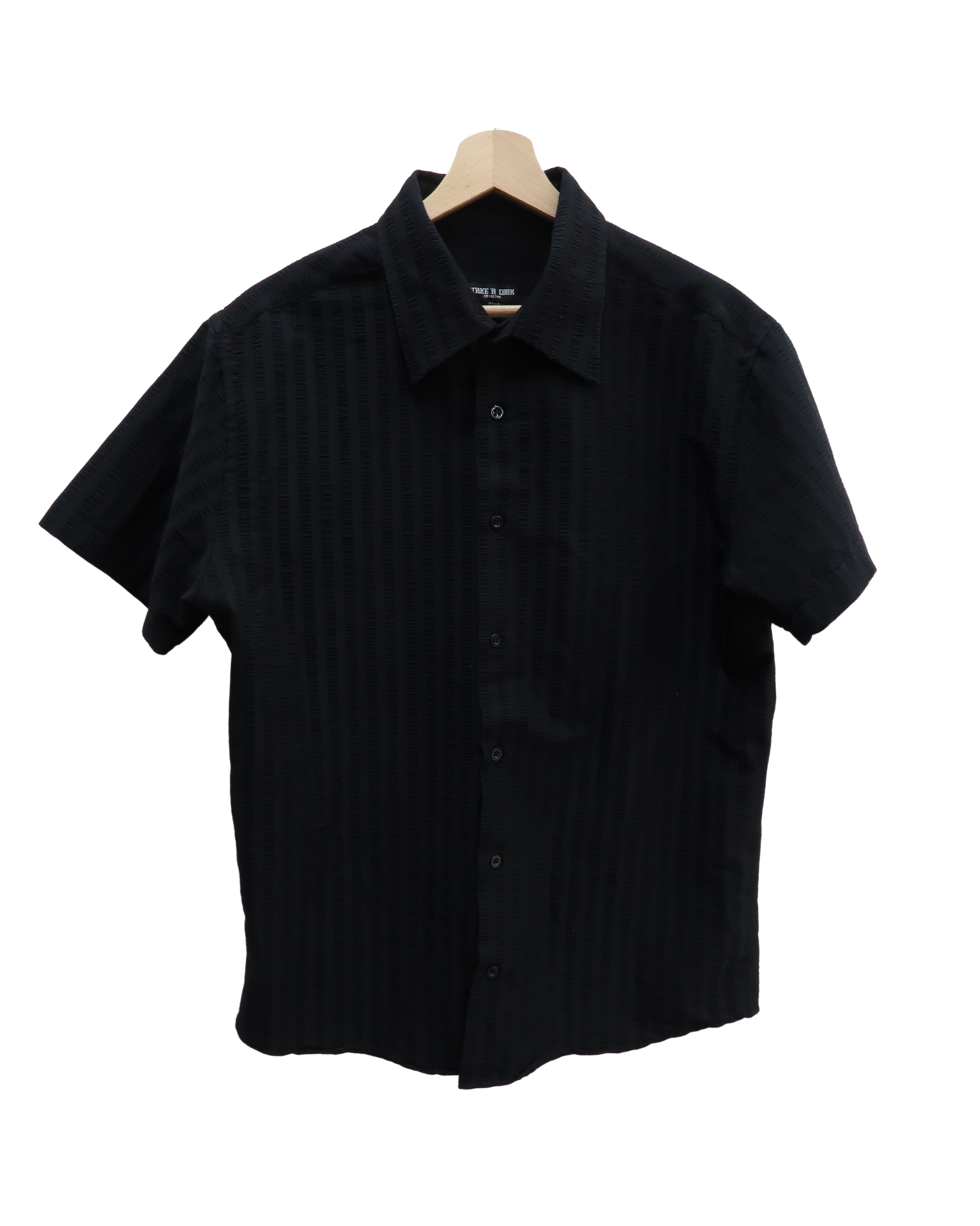 Chemise noire à manches courtes - XL