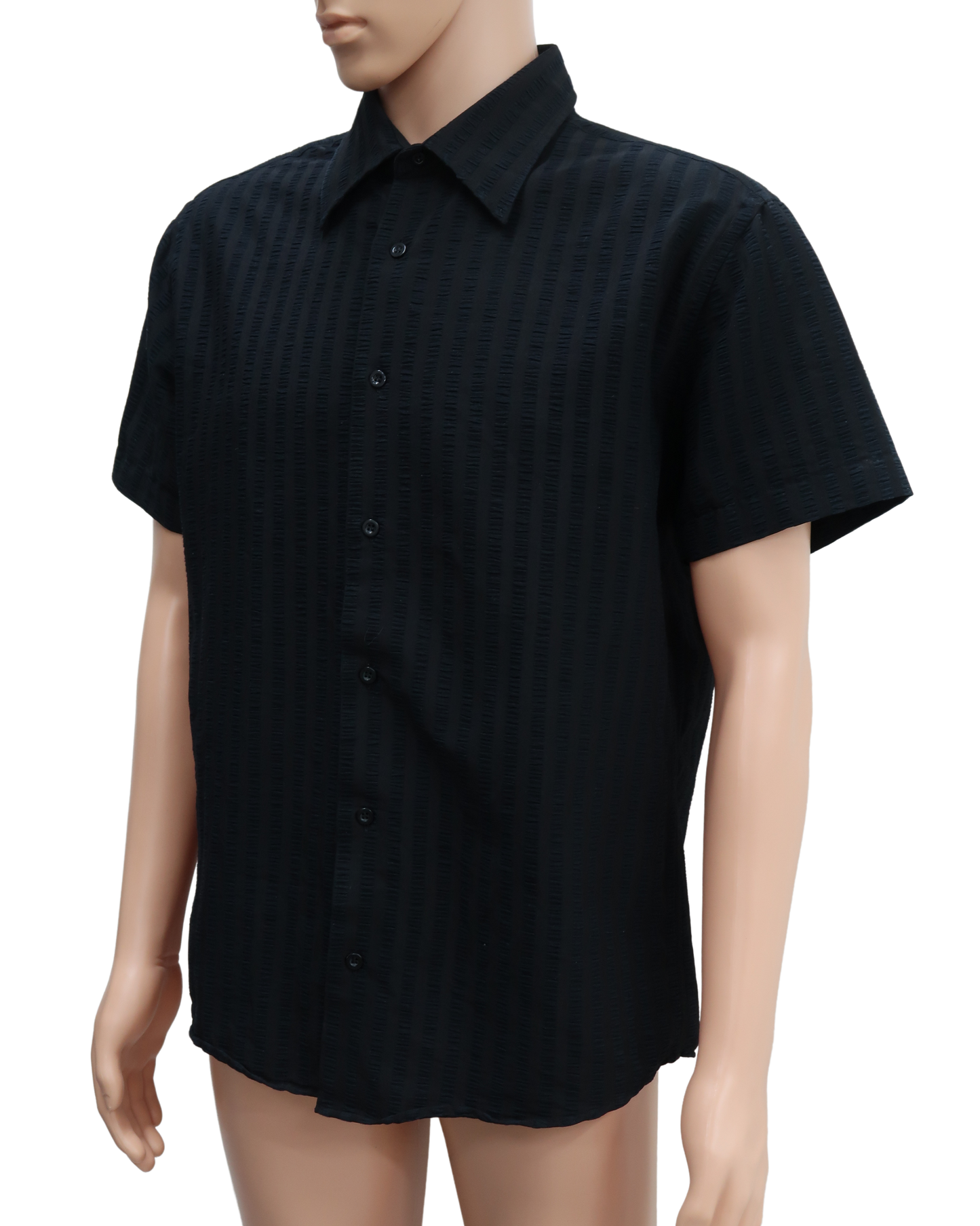 Chemise noire à manches courtes - XL