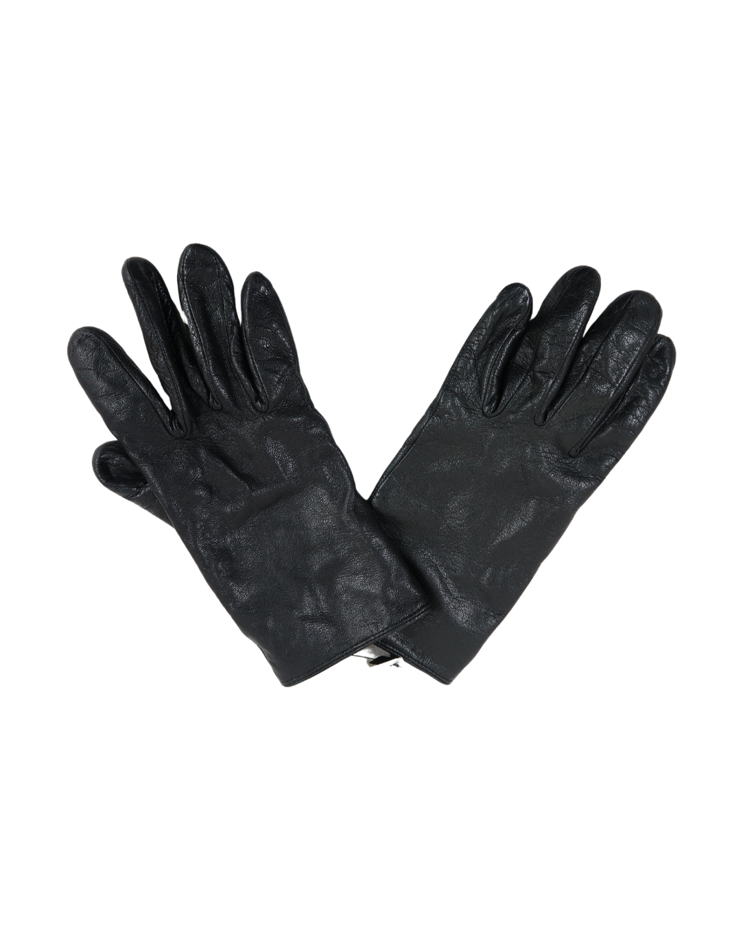 Gants noirs en cuir - S