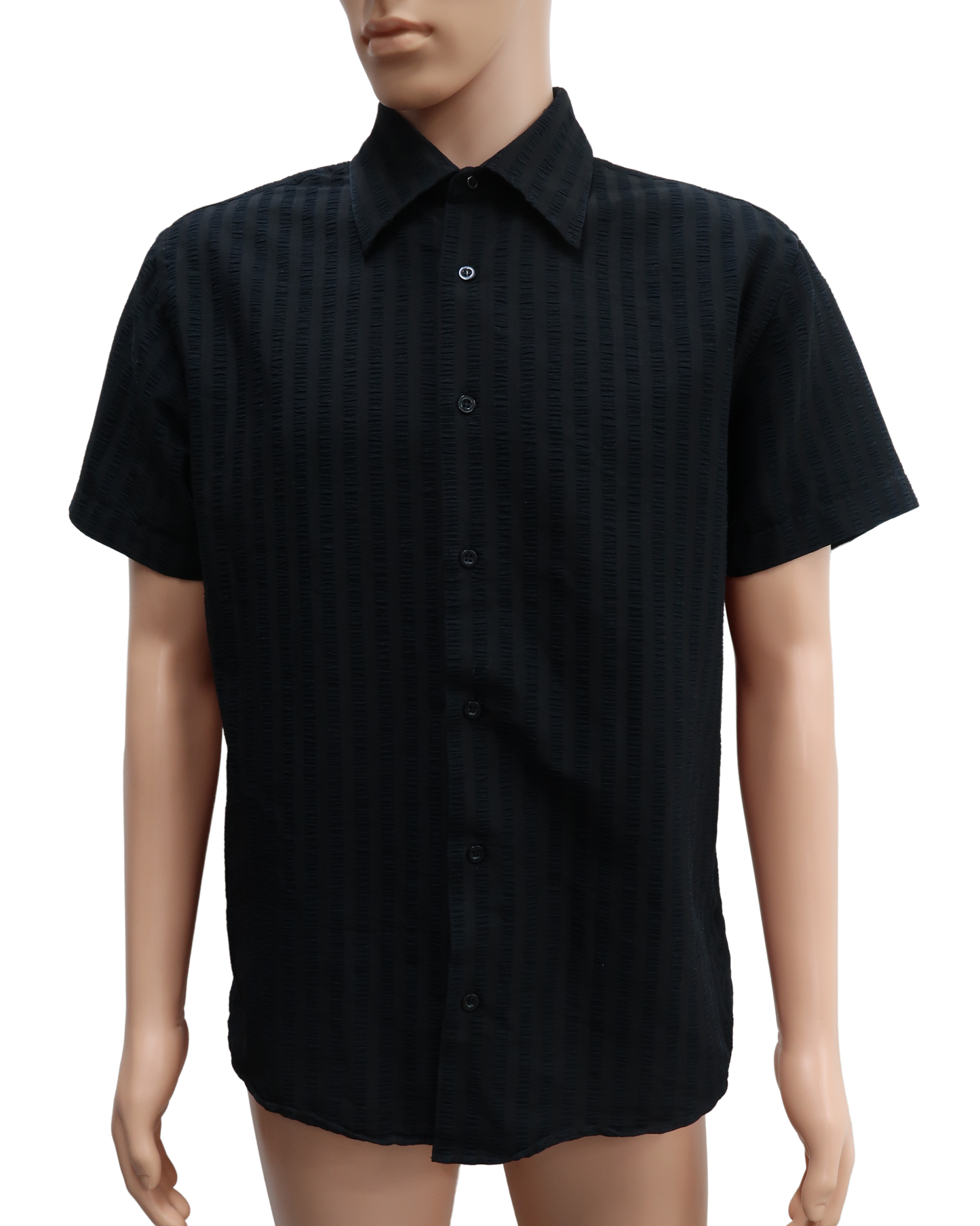 Chemise noire à manches courtes - XL
