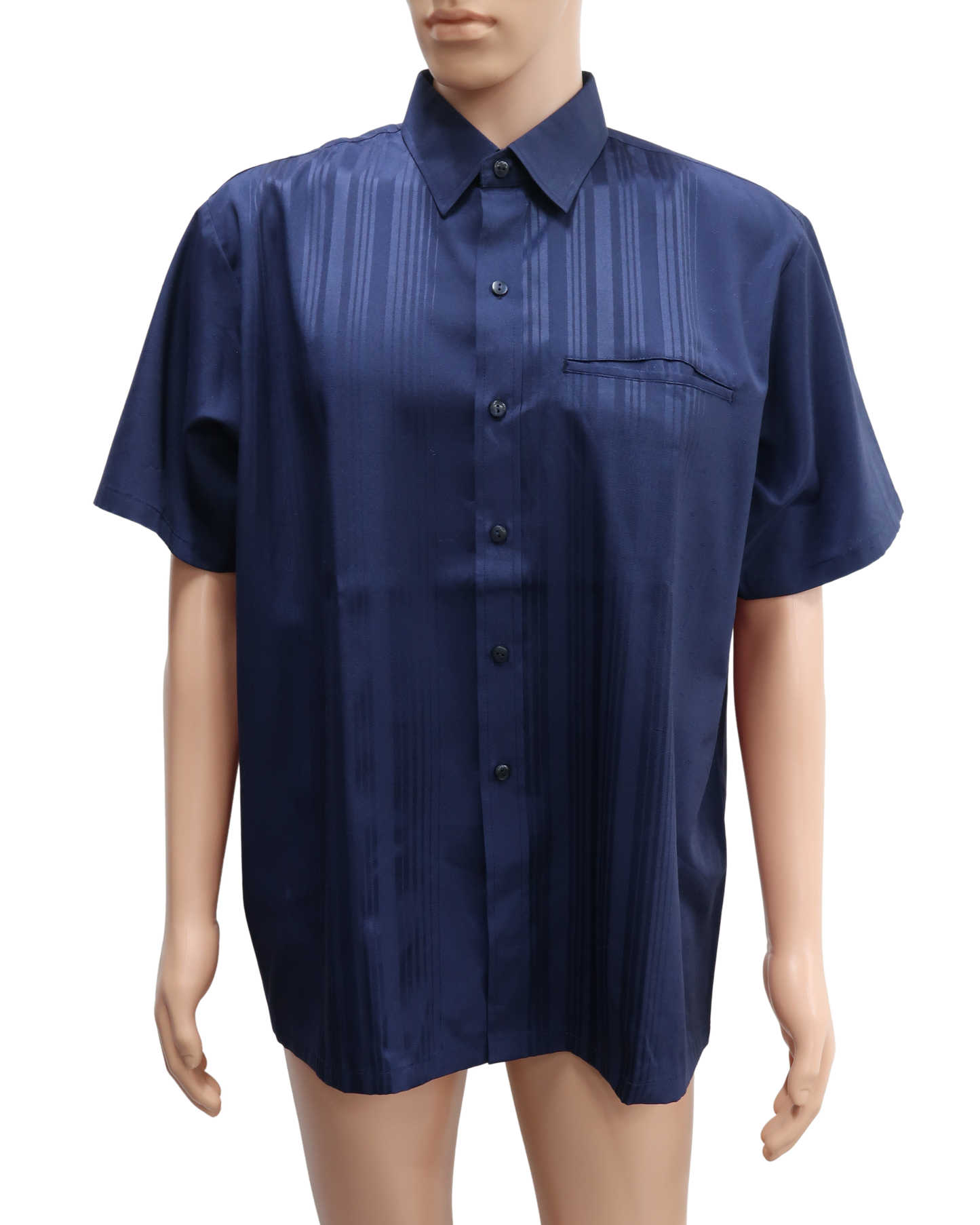 Chemise à manches courtes bleue marine - Thai Silk - XL