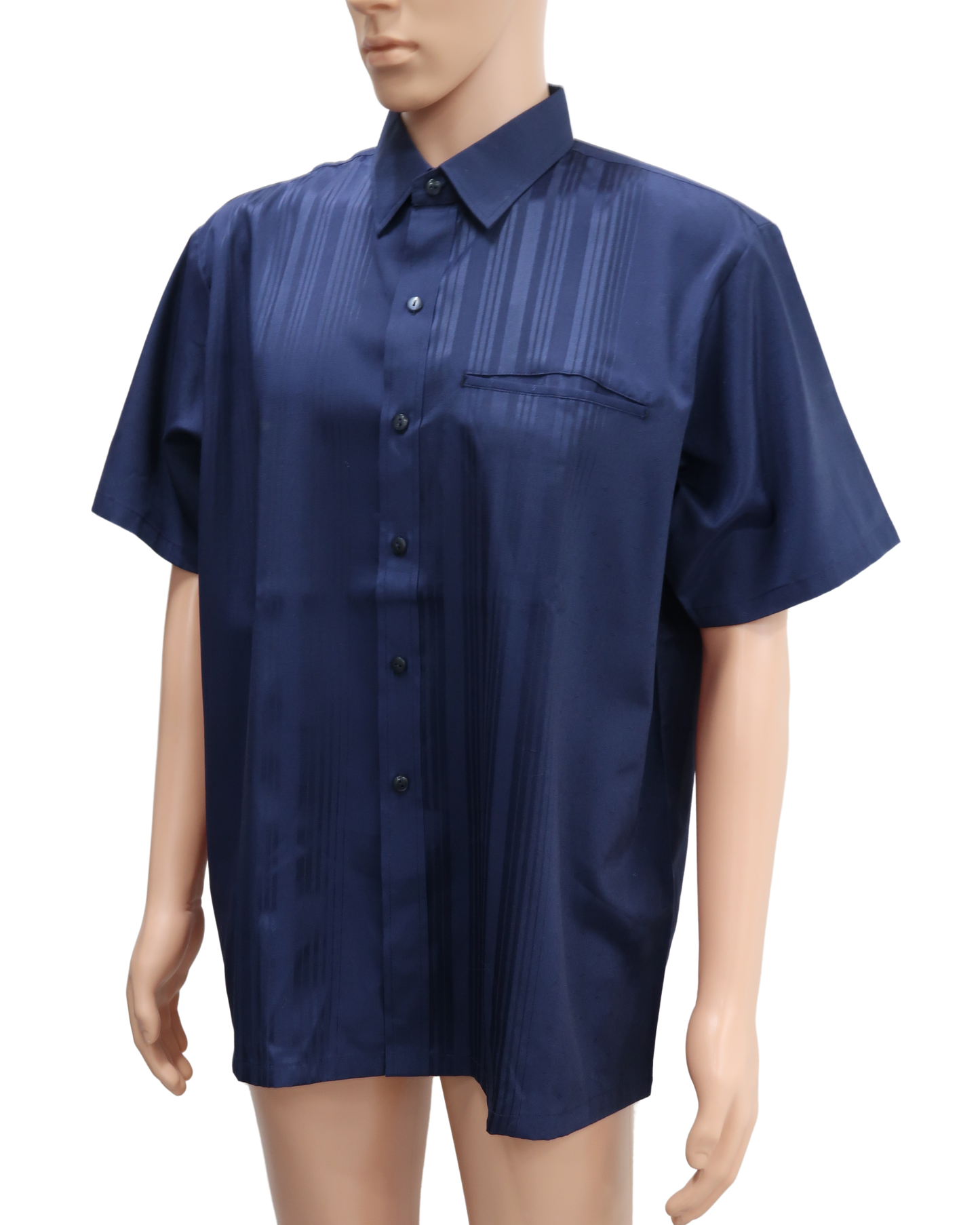 Chemise à manches courtes bleue marine - Thai Silk - XL