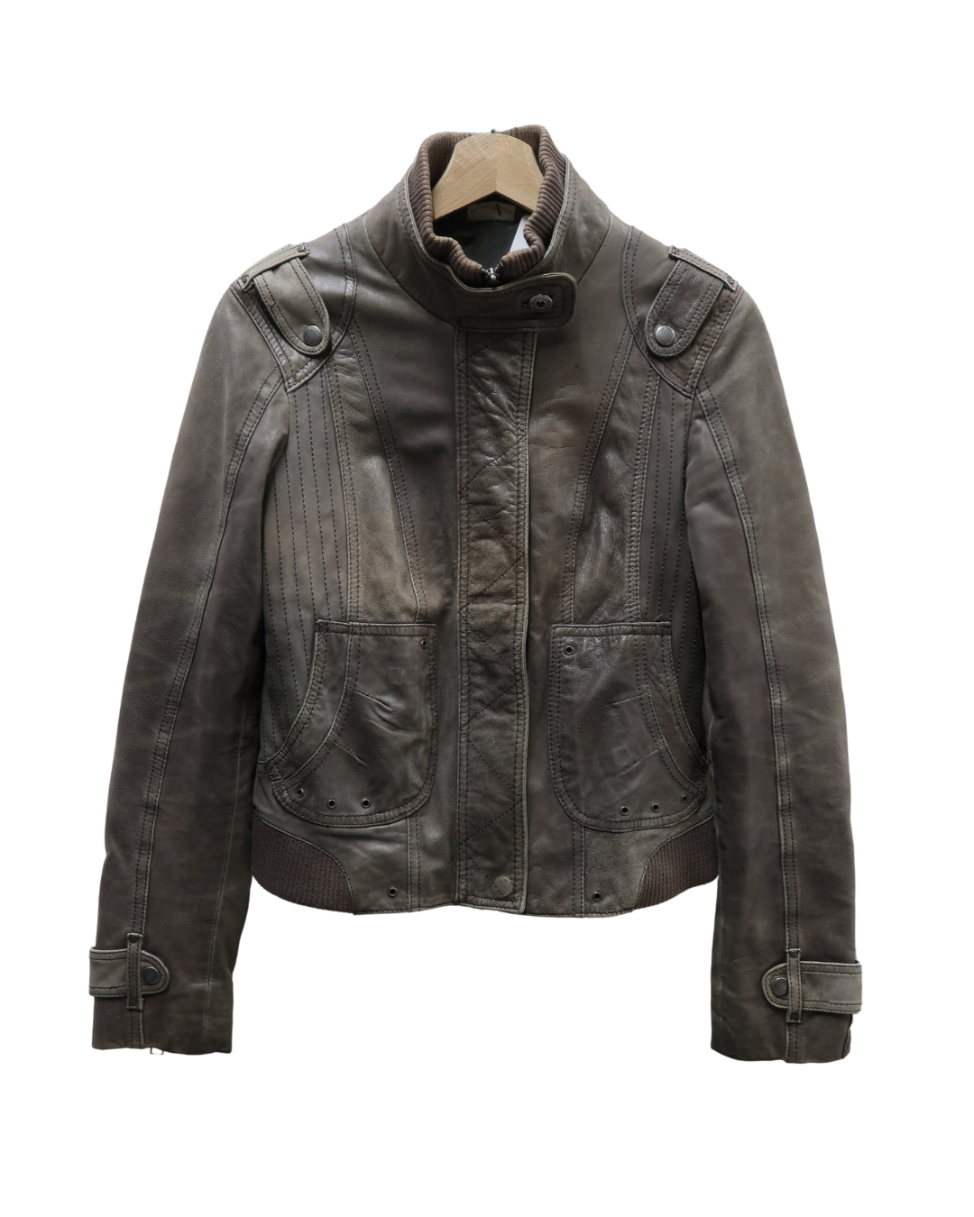 Blouson en cuir gris - Street One - M