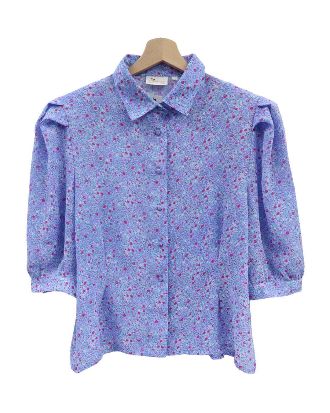 Chemisier violet à fleurs vintage - Penney - XL