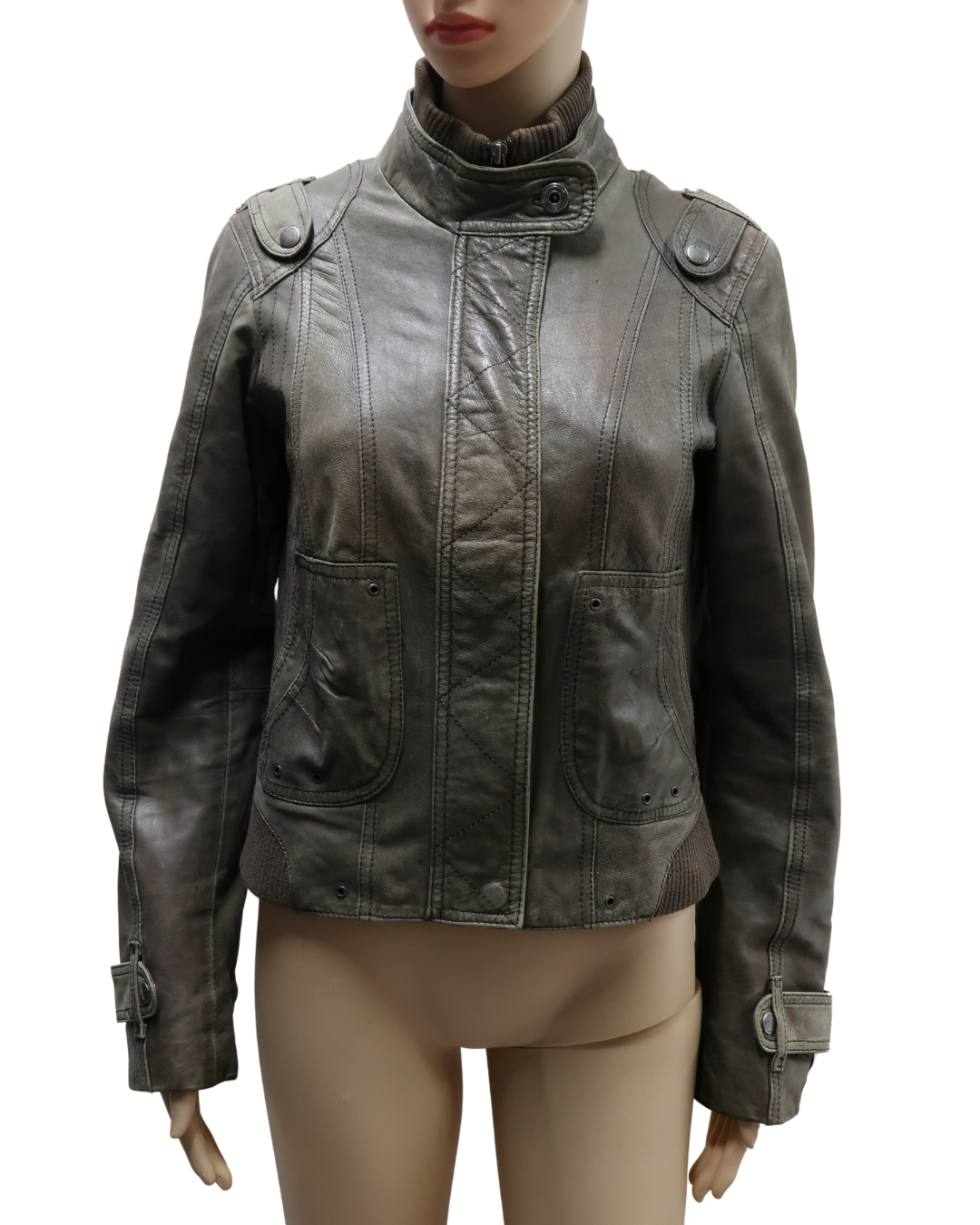 Blouson en cuir gris - Street One - M