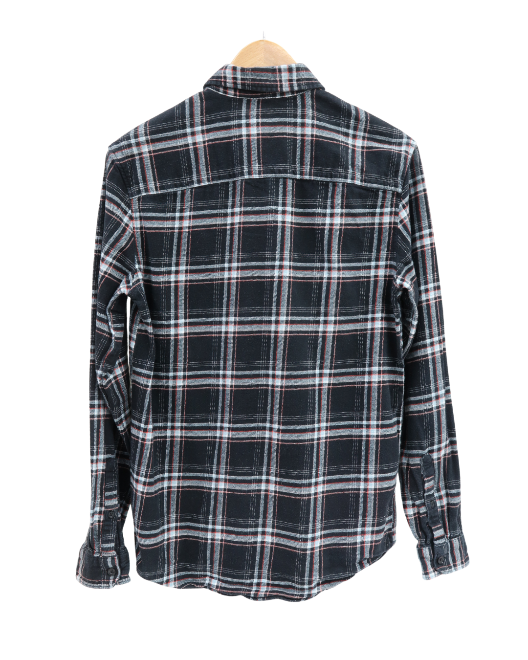 Chemise noire quadrillée à manches longues - Kiabi - S