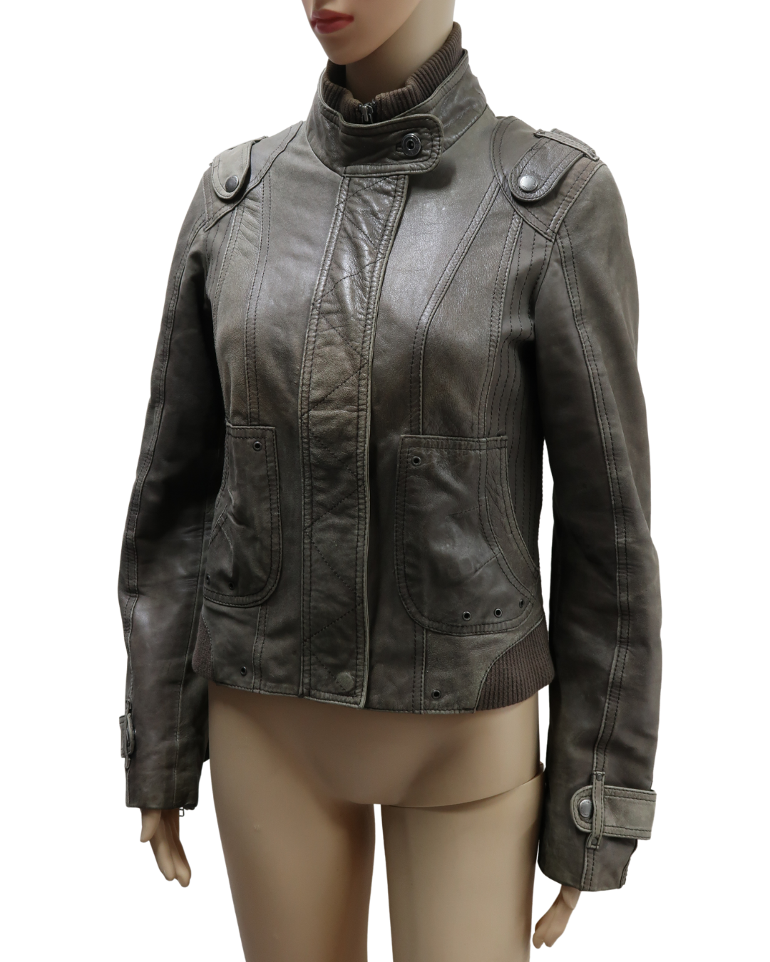 Blouson en cuir gris - Street One - M