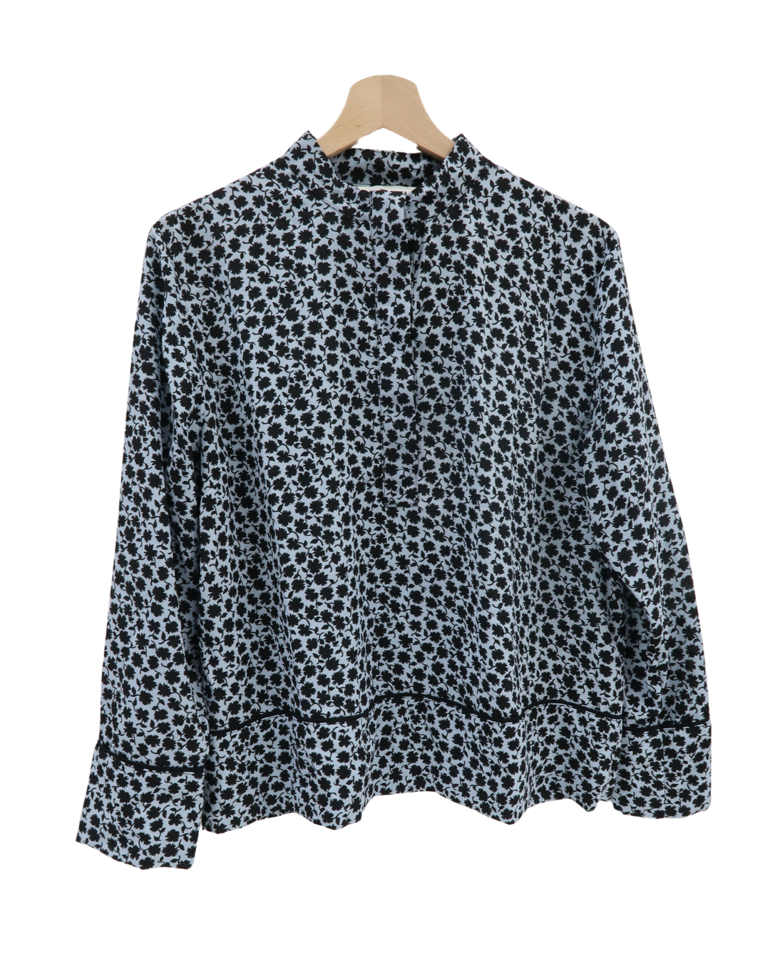 Chemisier bleu ciel à fleurs noires - H&M - S