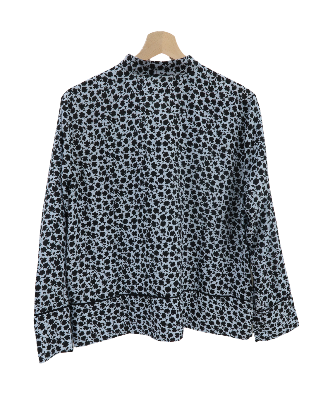 Chemisier bleu ciel à fleurs noires - H&M - S