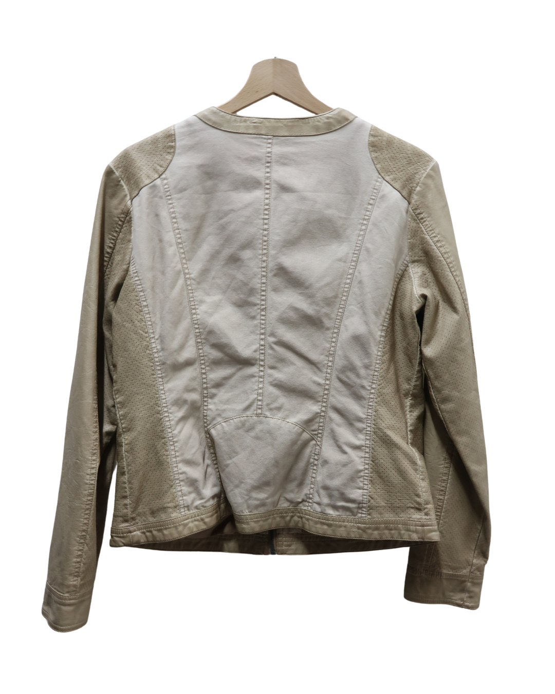 Veste beige en tissu et simili cuir - C&A - L