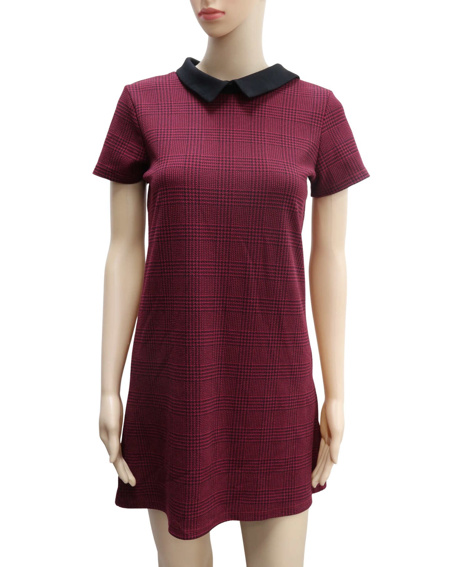 Robe à carreaux rouge bordeaux et noire - Jennyfer - S