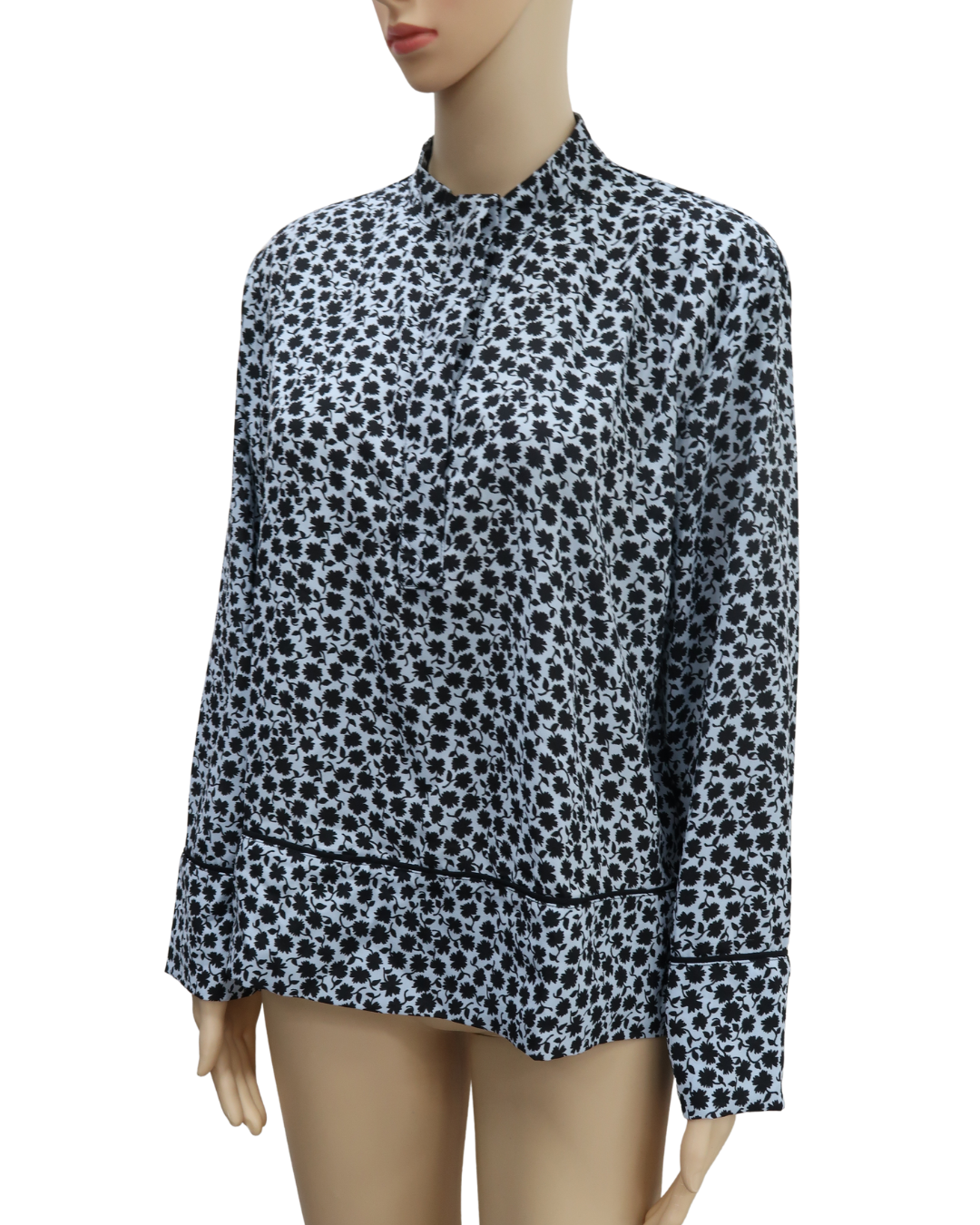 Chemisier bleu ciel à fleurs noires - H&M - S