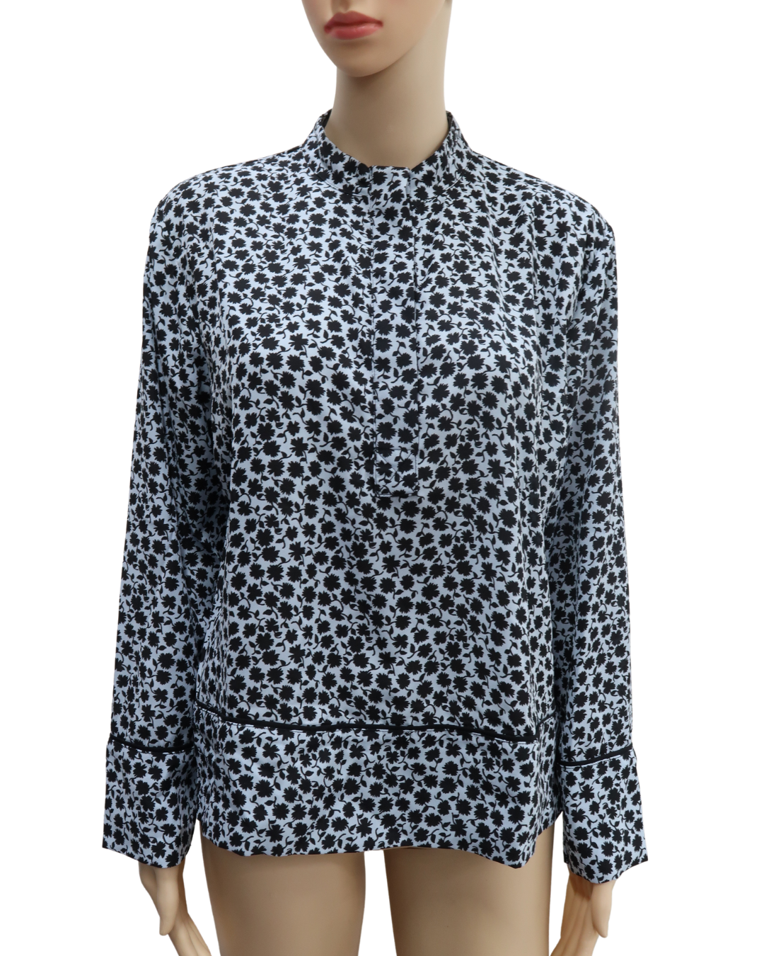 Chemisier bleu ciel à fleurs noires - H&M - S