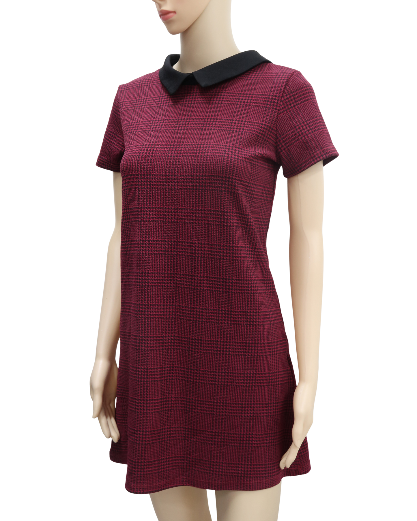 Robe à carreaux rouge bordeaux et noire - Jennyfer - S