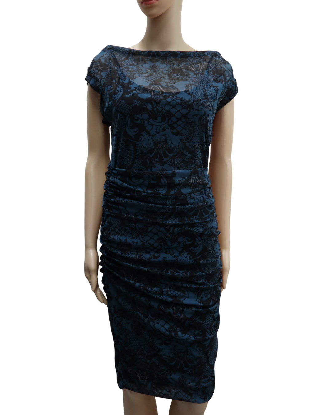 Robe longue turquoise & noire - Mexx - M