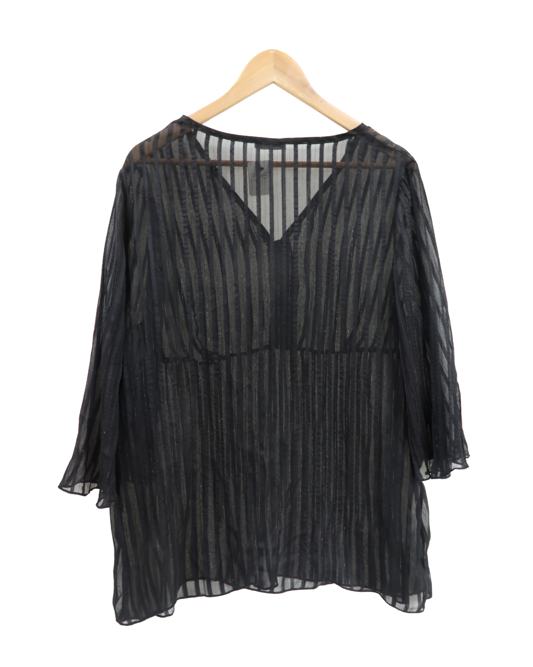 Chemisier rayée noir transparent - Yessica - XL