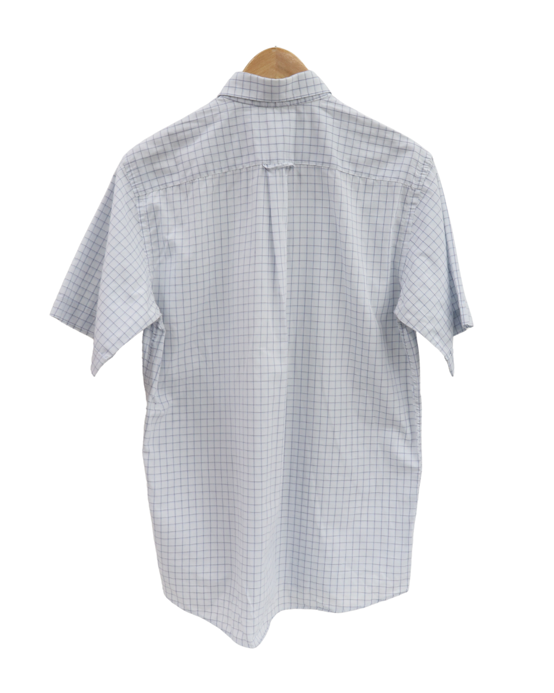 Chemise bleue clair quadrillée à manches courtes - Pierre Cardin - S