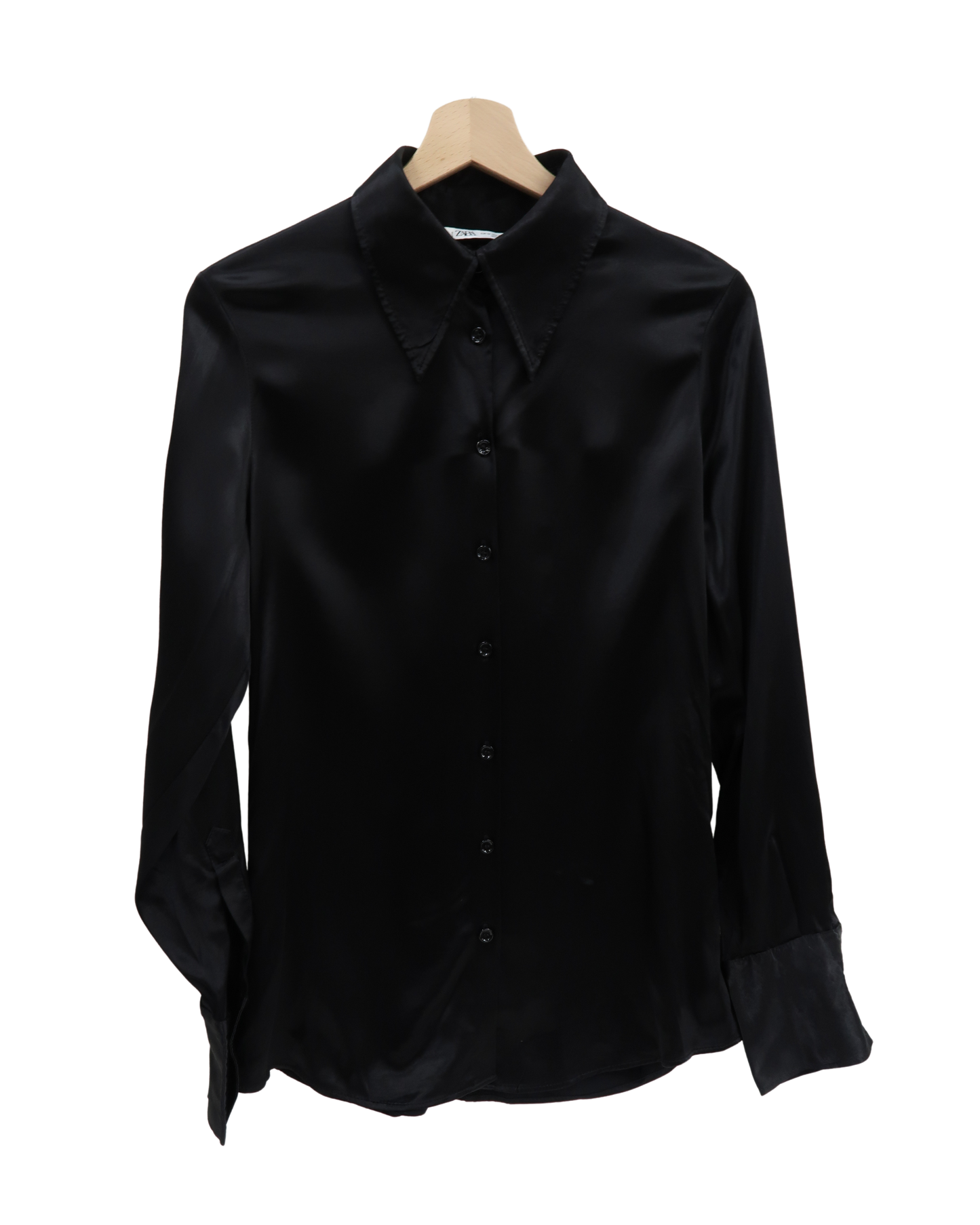 Chemise noire glossy - Zara - M