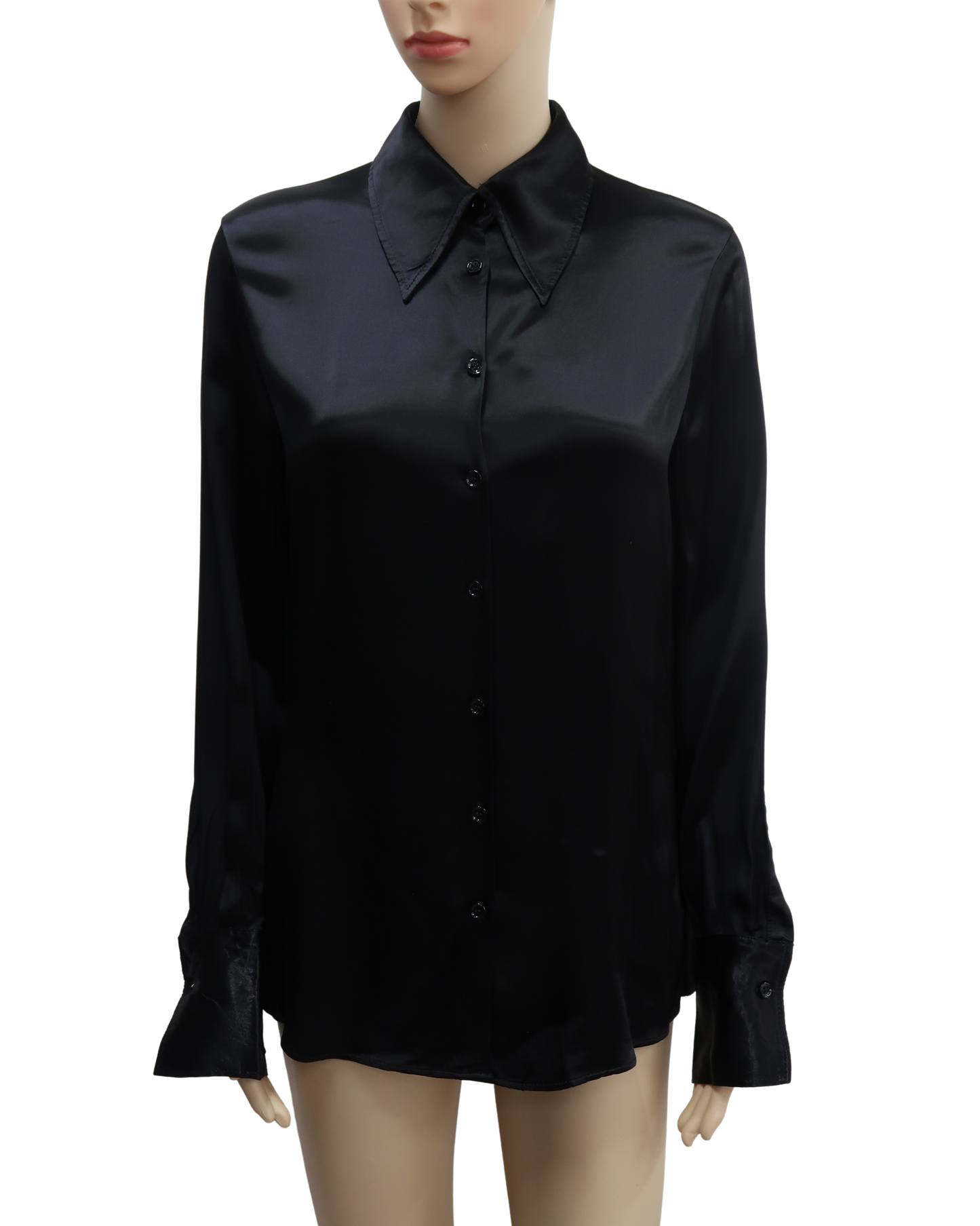 Chemise noire glossy - Zara - M