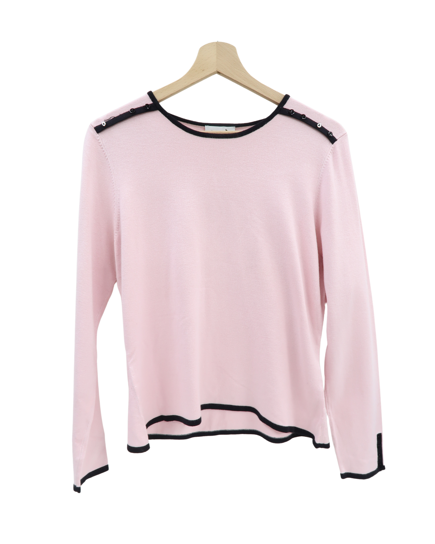 Pull rose à bordures noires - Antonelle - M