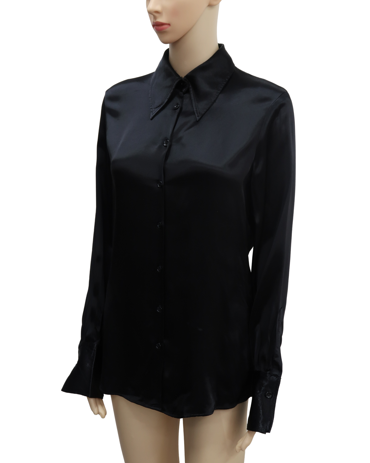Chemise noire glossy - Zara - M