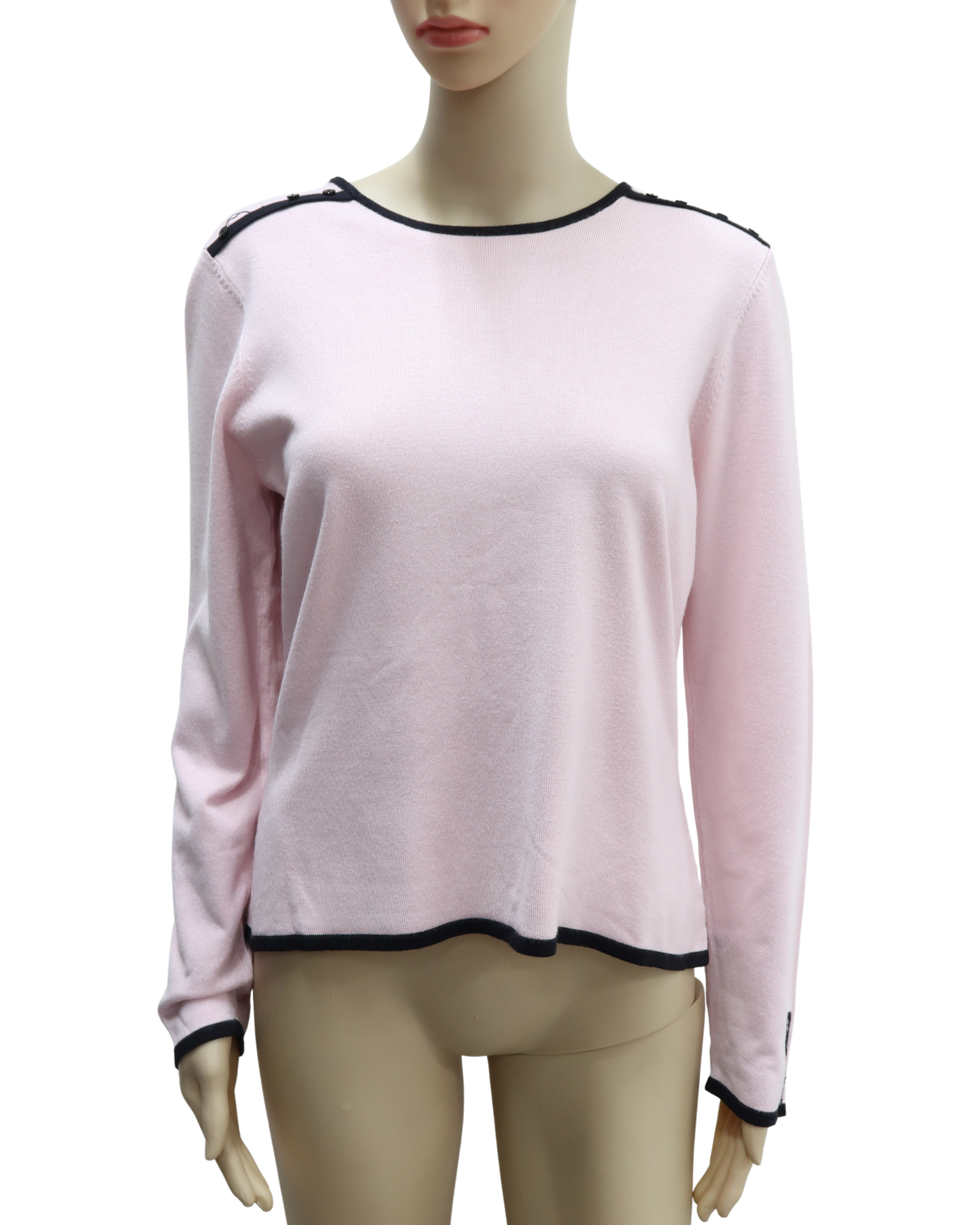 Pull rose à bordures noires - Antonelle - M