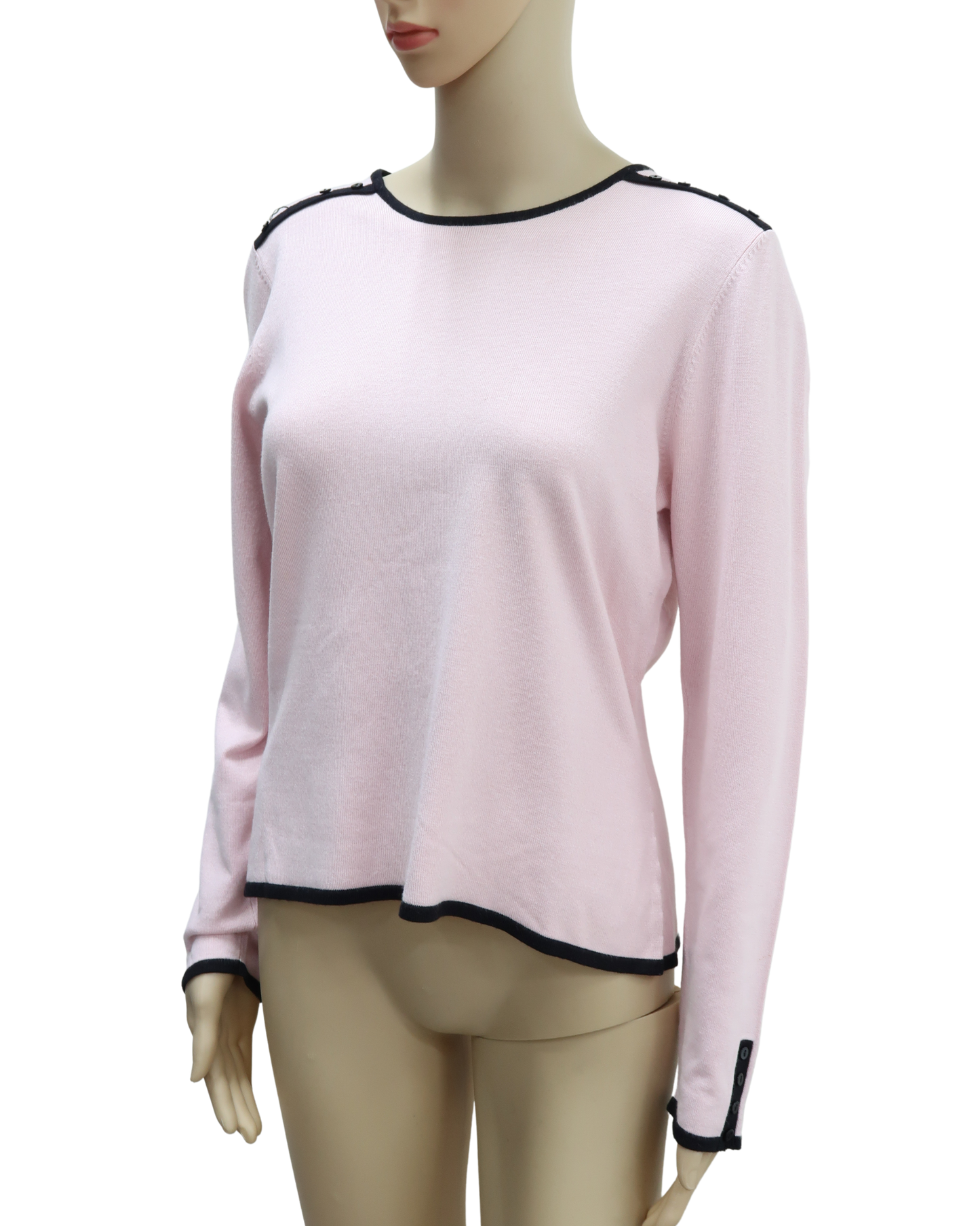 Pull rose à bordures noires - Antonelle - M