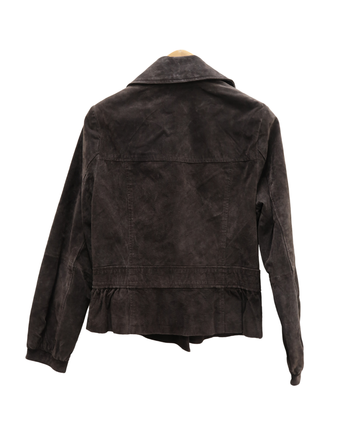 Veste en cuir marron foncé - L